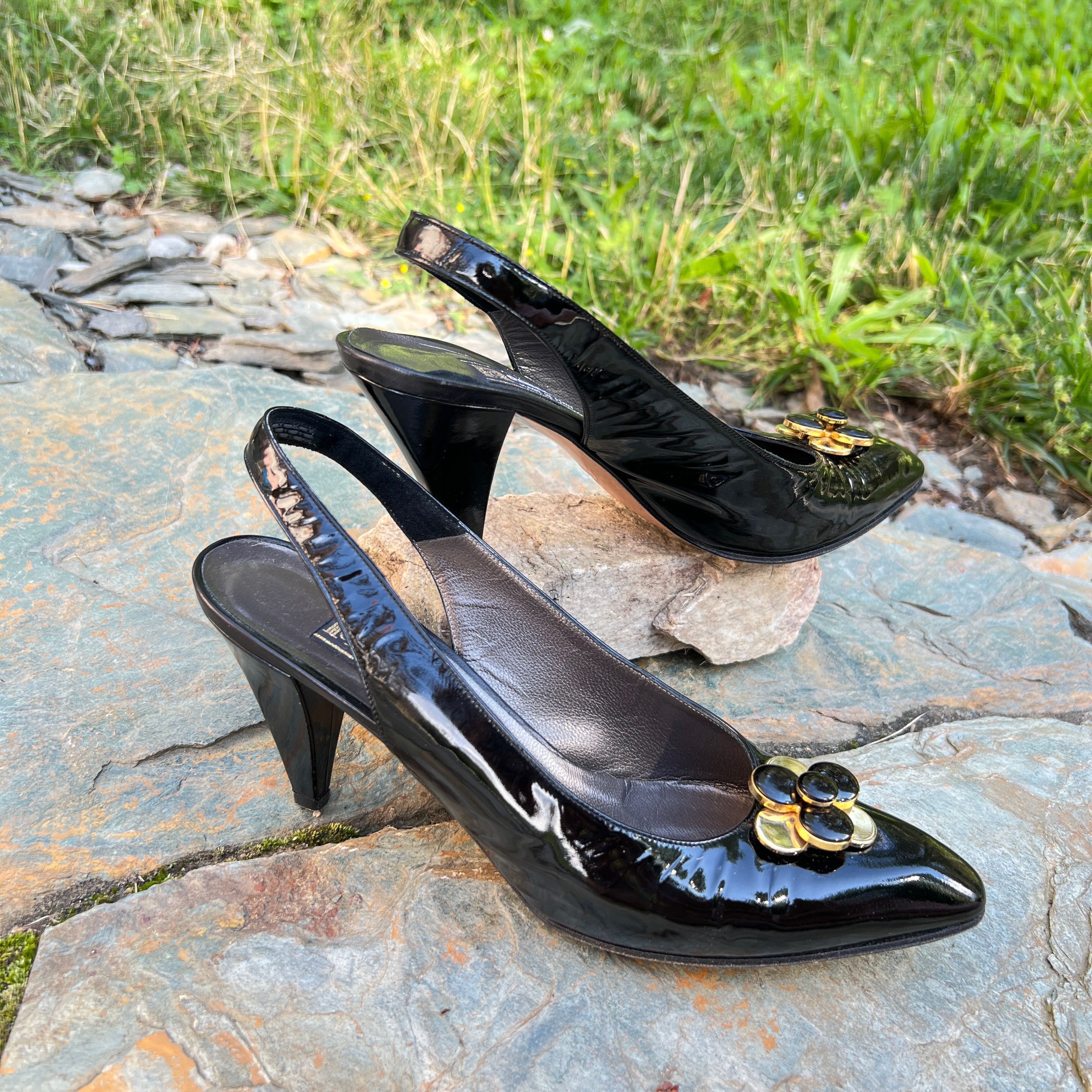 Other Vintage 70s Sling Back Heels Size US 7.5 / IT 37.5 - 2 Thumbnail