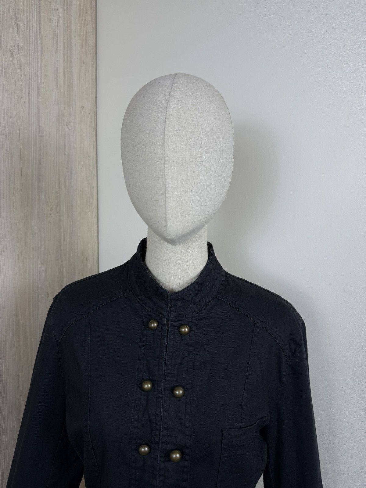 Other Vintage Military Style Black Cotton Jacket – Brass Buttons Size L / US 10 / IT 46 - 2 Thumbnail