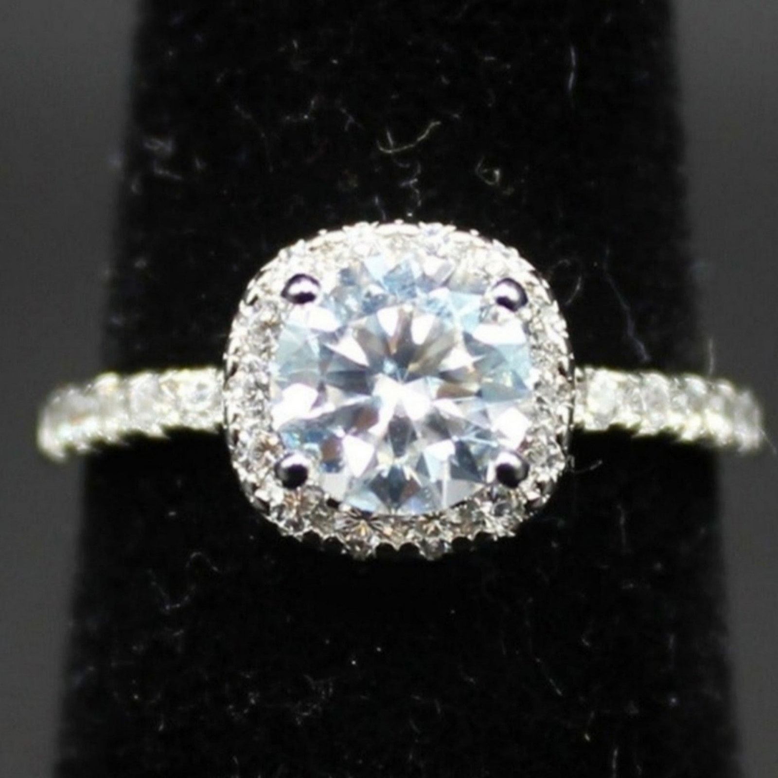 Other 925 Sterling Silver Moissanite Engagement Ring Size 8 Size ONE SIZE - 9 Thumbnail