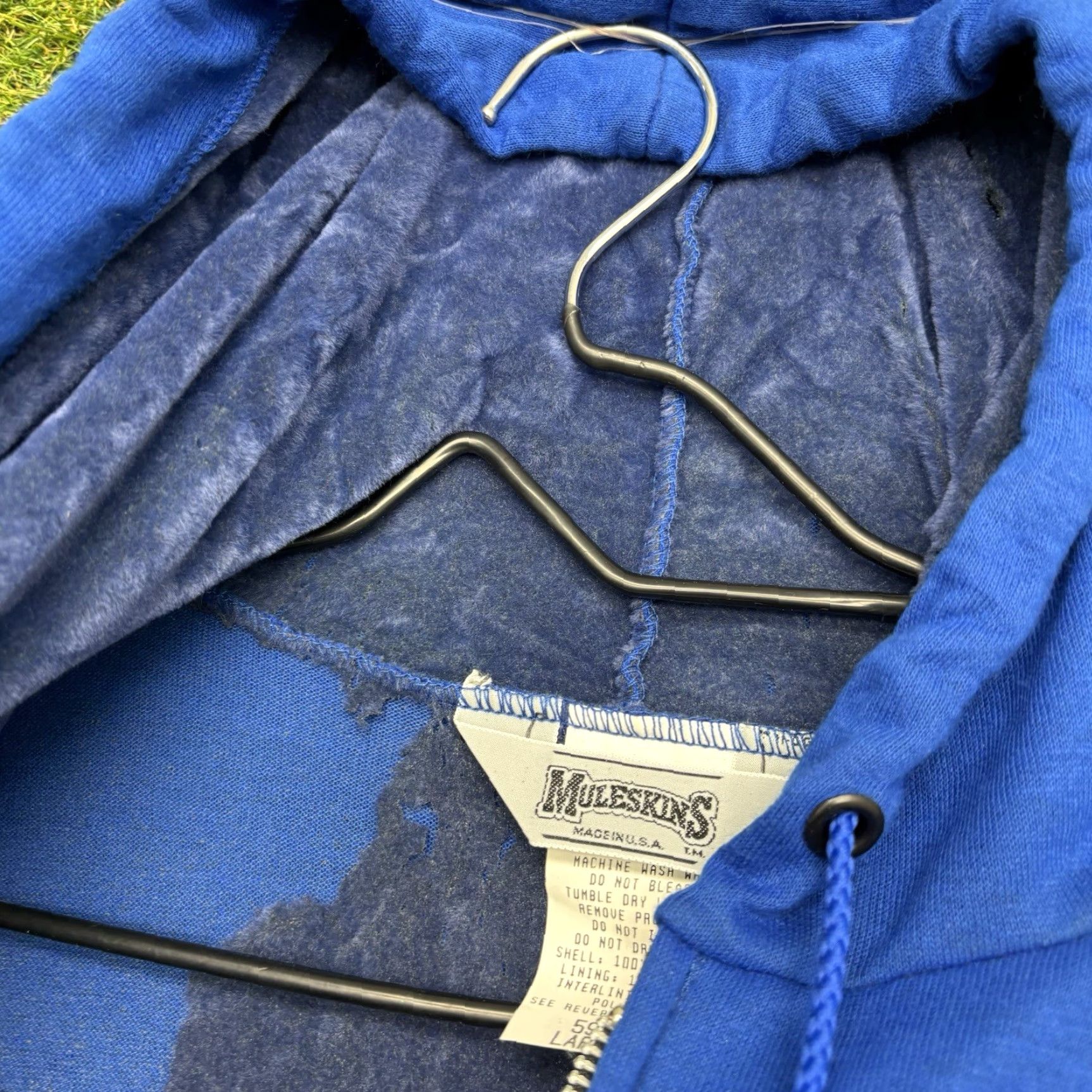 Vintage VINTAGE Muleskins Hoodie Mens Large Blue Full Zip Thermal Lined Sweatshirt 90s Size US L / EU 52-54 / 3 - 5 Thumbnail
