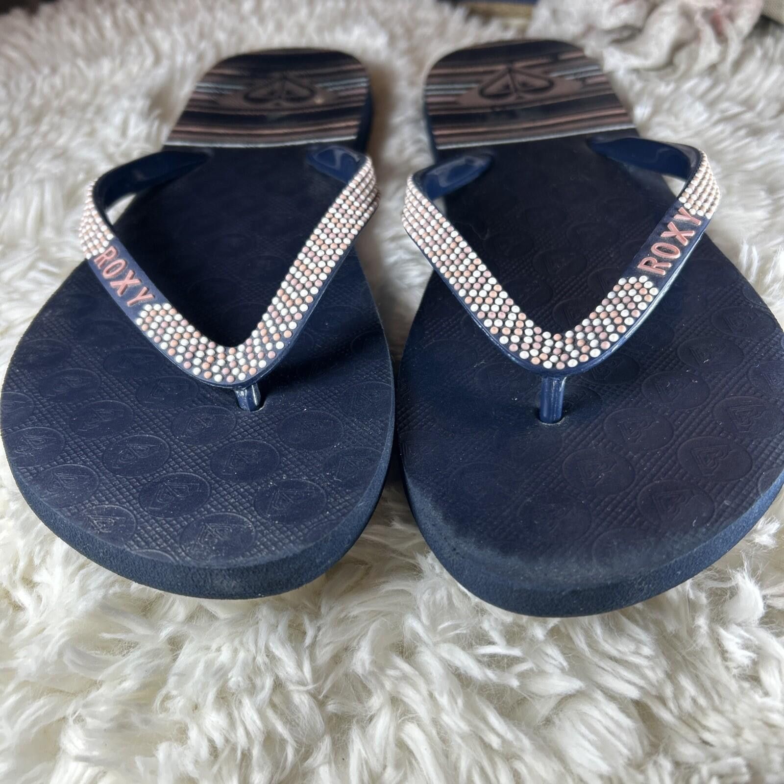 Royal Robbins ROXY Lei Women’s Sz. 7-8 Beads Beach Summer Stripe Flip-Flop Size US 6 / IT 36 - 5 Thumbnail