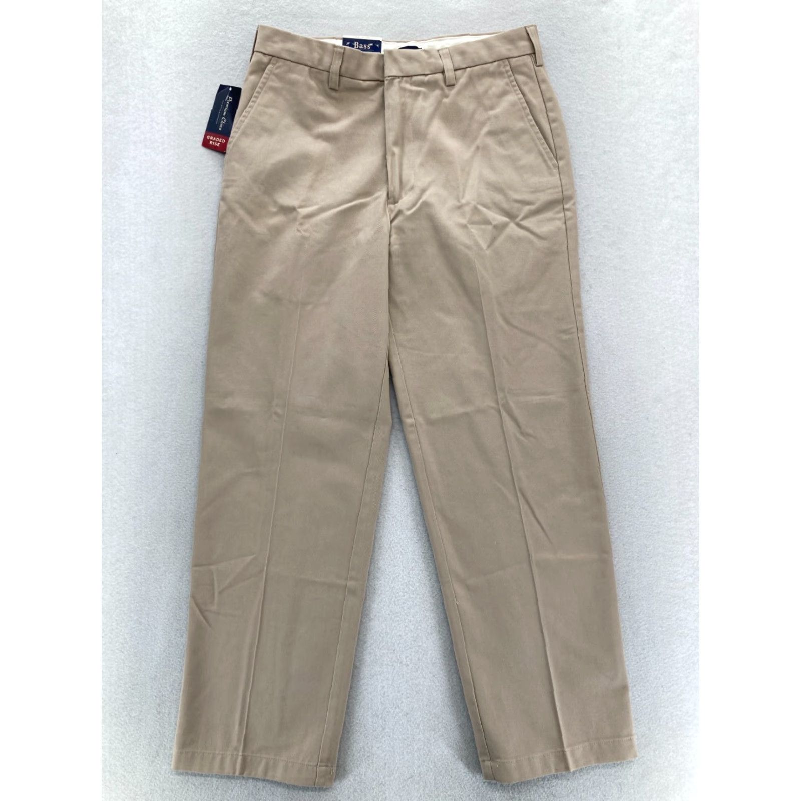 Vintage G.H. Bass & Co. Premium Chino Pants Mens 30x30 Khaki Beige Flat Front Straight Pants Size US 30 / EU 46 - 2 Thumbnail