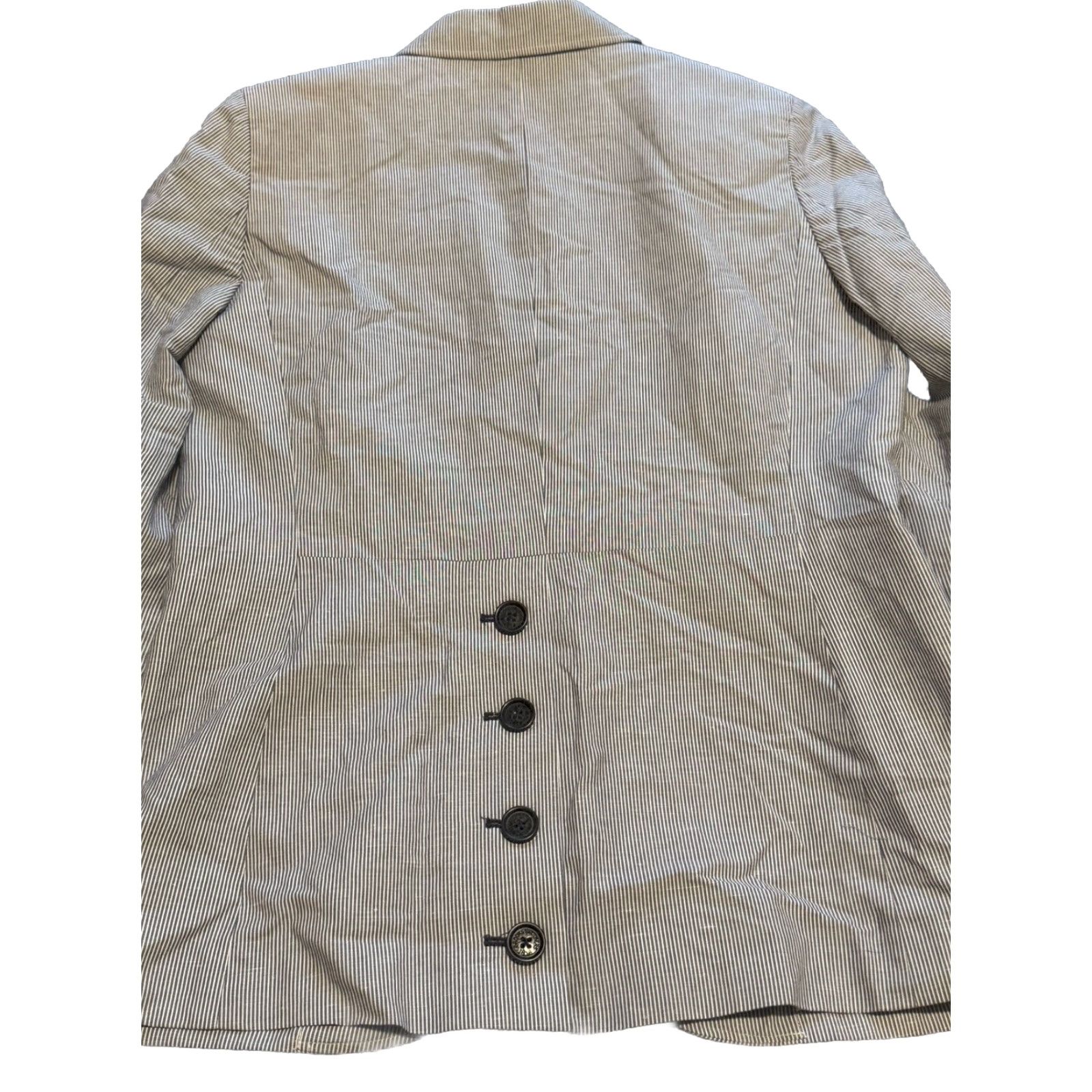 Brooks Brothers BROOKS BROTHERS Blazer Jacket WOMENS 10 Linen Blend Milano Fit Back Vent Button Multicolor Basic Jacket Size L / US 10 / IT 46 - 6 Thumbnail