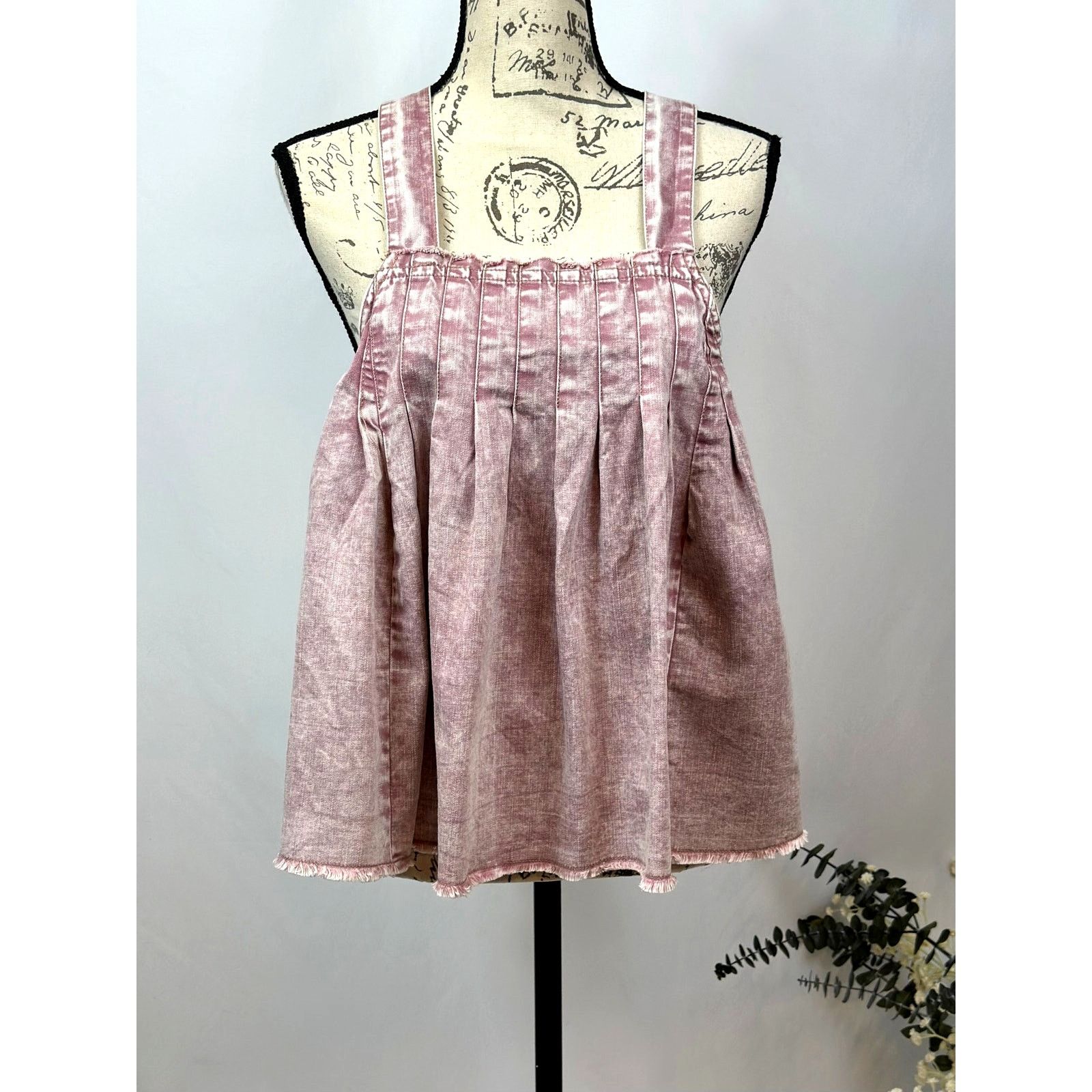 Free People Free People Marina Denim Babydoll Crop Top Purple XL Size XL / US 12-14 / IT 48-50 - 9 Thumbnail