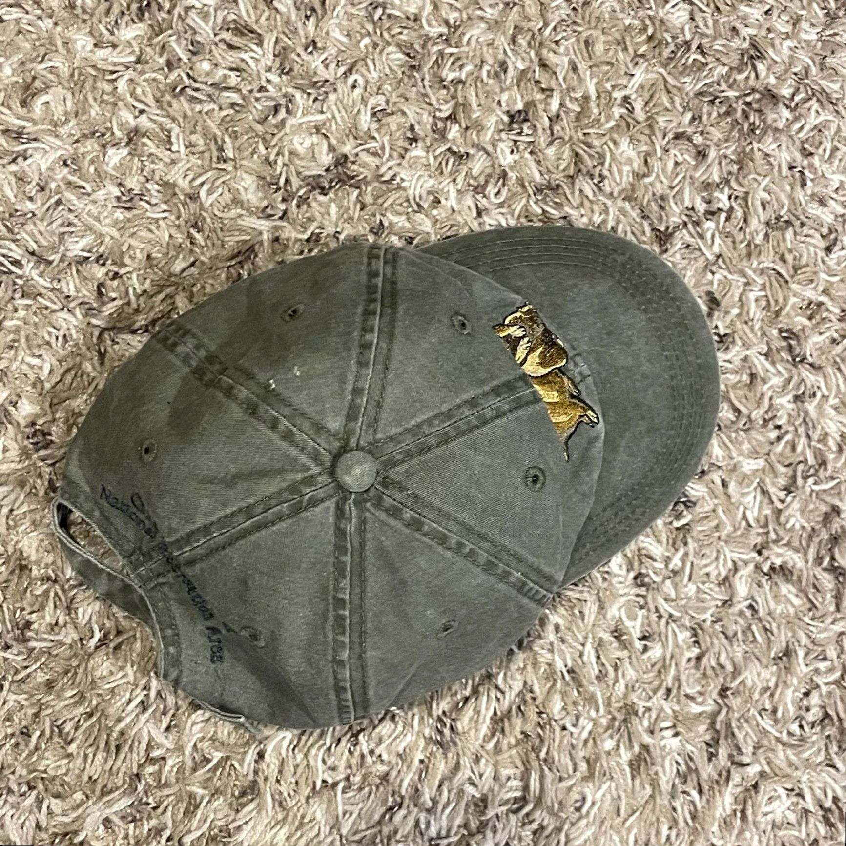 Ecco VINTAGE ECO Prarie Dog Glen Canyon National Recreation Hat Strap Back Green Dad Hat Size ONE SIZE - 7 Thumbnail