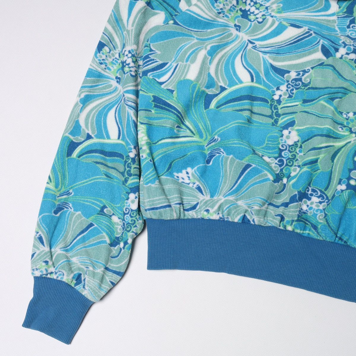 Dolce & Gabbana Dolce Gabbana Printed Flowers Floral Light Blue Zip Hoodie Size XS / US 0-2 / IT 36-38 - 12 Thumbnail