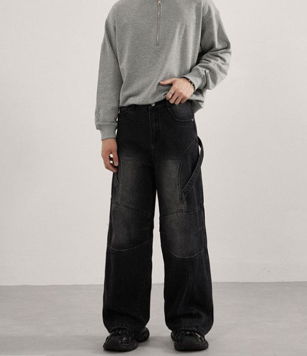 Japanese Brand Men's heavy-duty American straight-leg baggy jeans Size US 32 / EU 48 - 2 Thumbnail