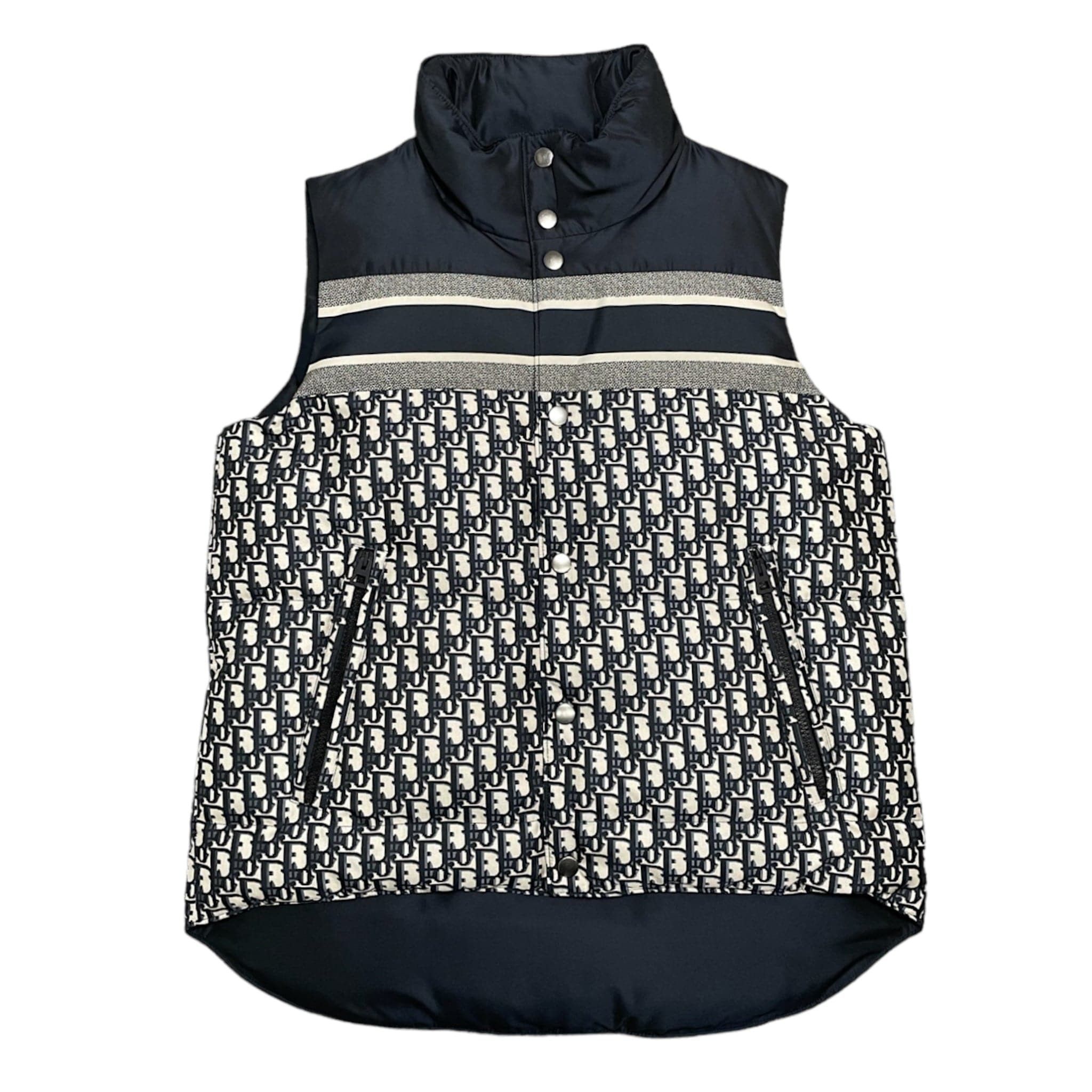 Dior Dior Oblique Reversible Down Vest Beige Navy Blue (W) Size S / US 4 / IT 40 - 1 Thumbnail