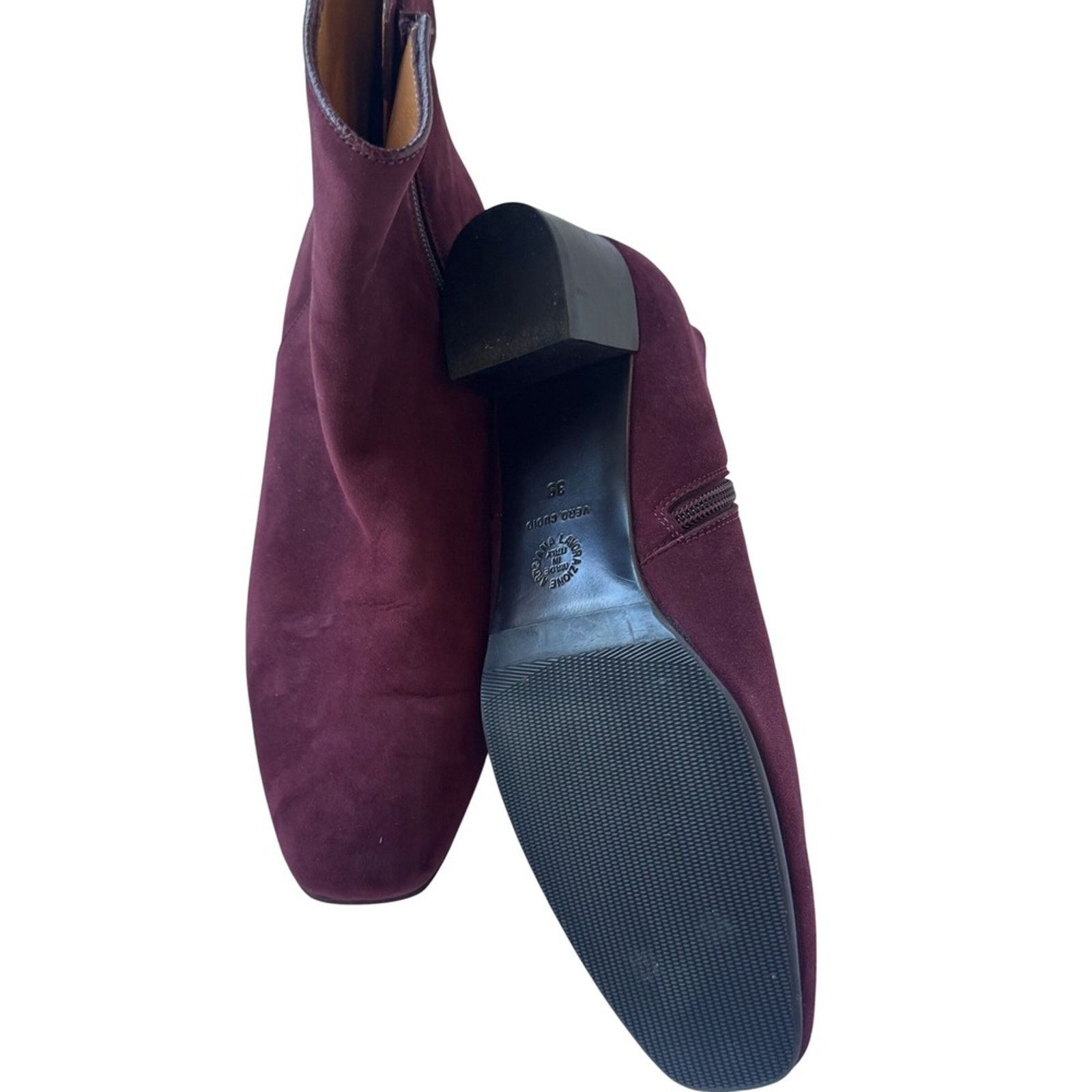 & Other Stories Eliot Zed London Suede Ankle Boots – Burgundy, Made in Italy Size US 8.5 / IT 38.5 - 3 Thumbnail