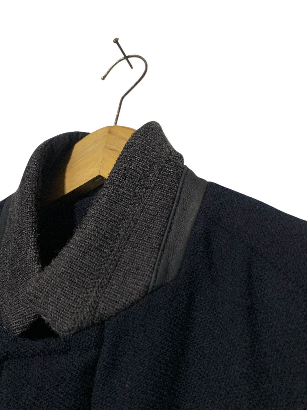Solid Homme Solid Homme contrast leather collar wool blazer Size US M / EU 48-50 / 2 - 3 Thumbnail