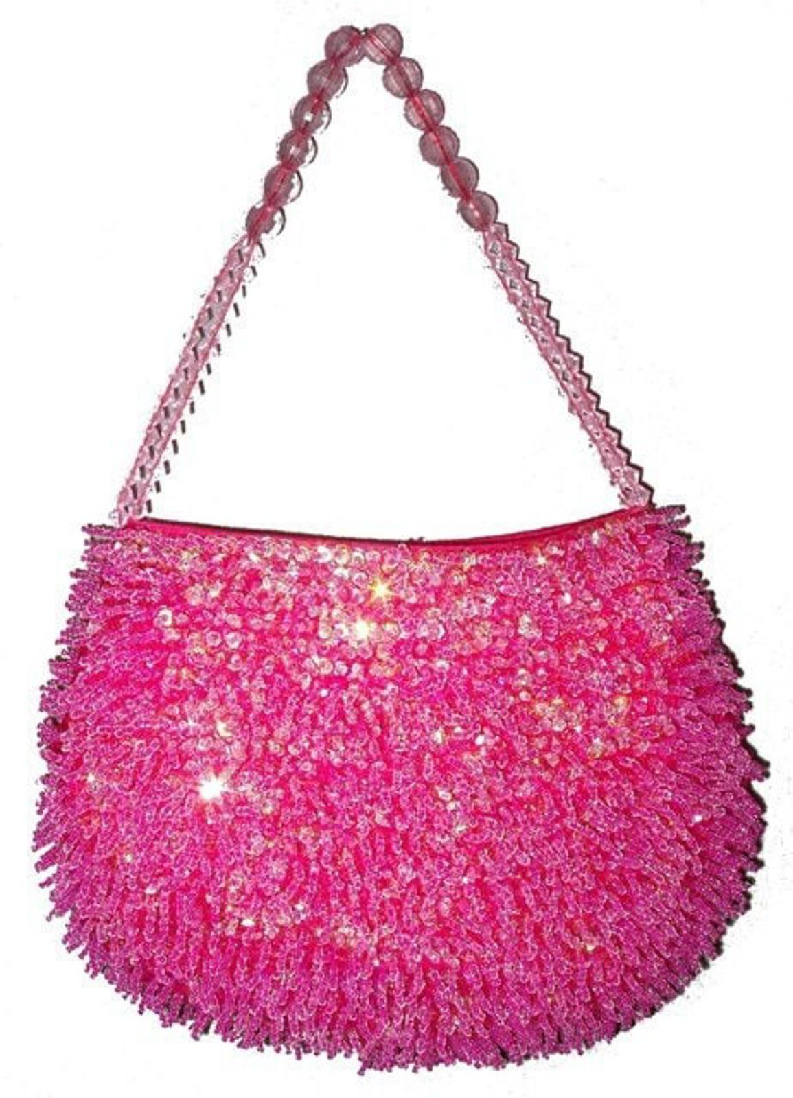 Designer Sequin Beaded Purse FUSHIA Size ONE SIZE - 1 Preview