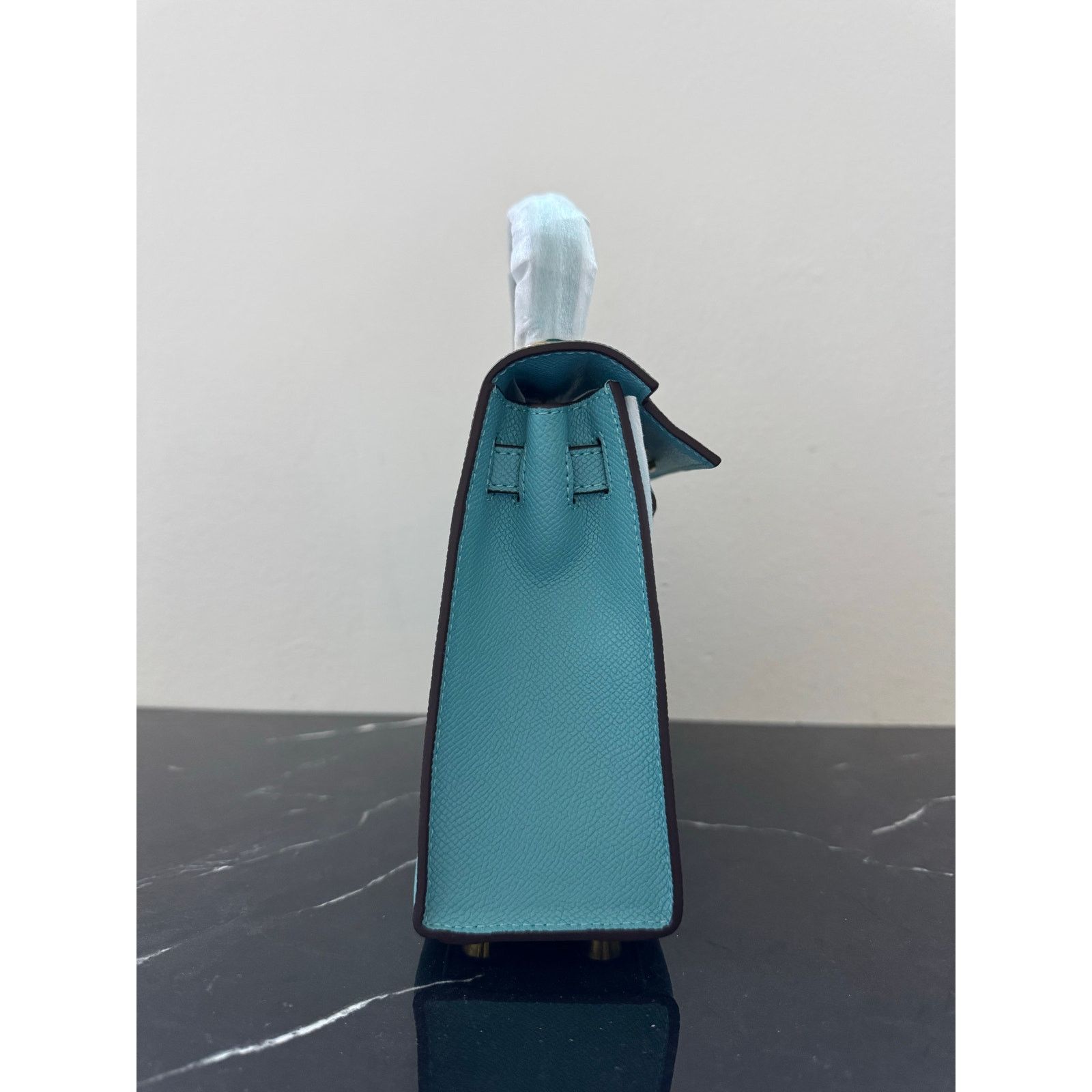 Other Aqua Blue “Kelly-Style” Top Handle Bag Size ONE SIZE - 16 Thumbnail