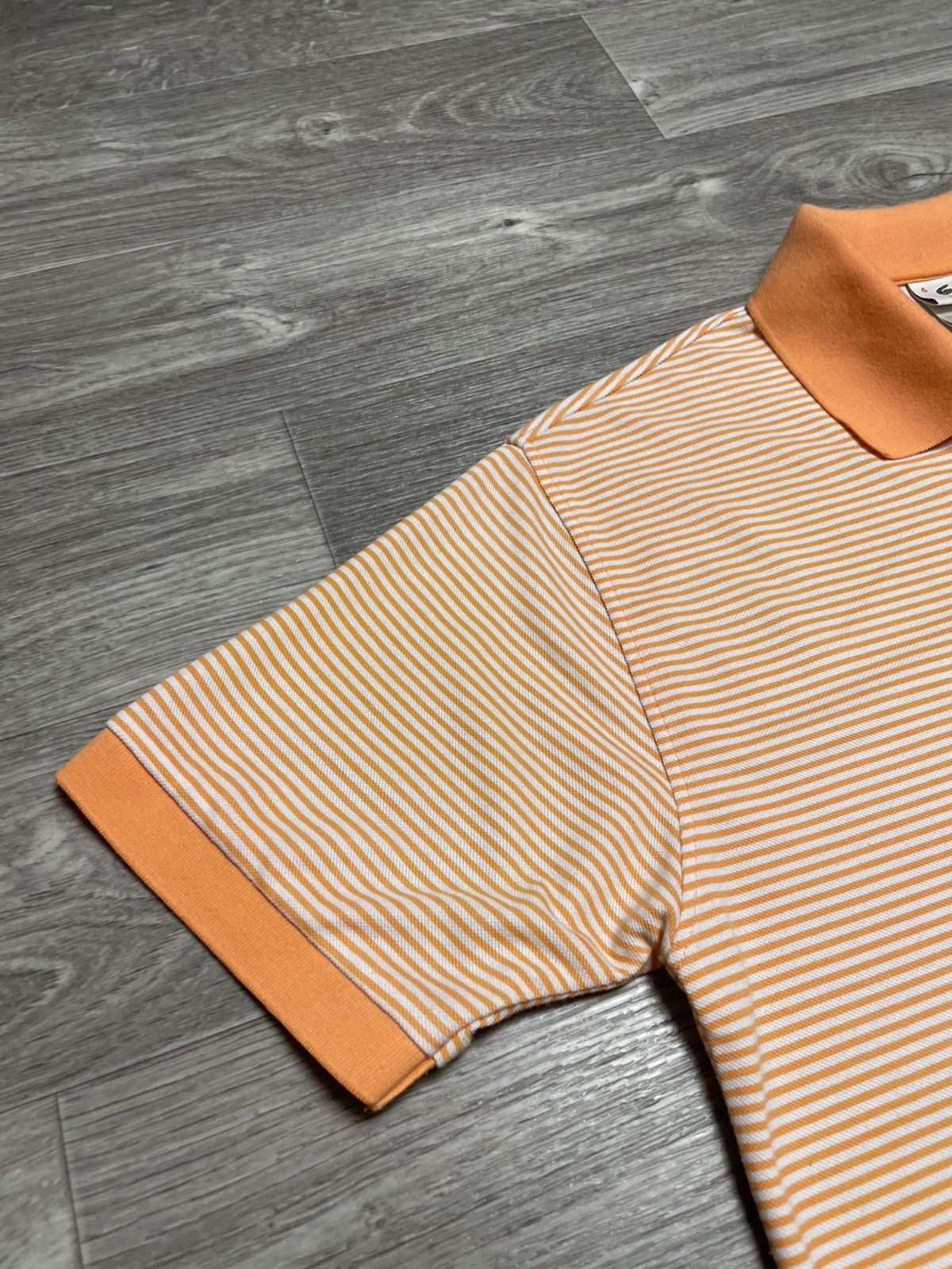 Lacoste Vintage Lacoste Orange Striped Polo Shirt Size US M / EU 48-50 / 2 - 6 Thumbnail