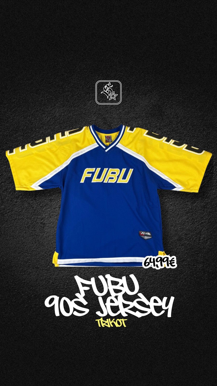 Fubu FUBU Vintage [Original] 90s Firebird Jersey Gelb|Blau [XL] Size US XL / EU 56 / 4 - 1 Thumbnail