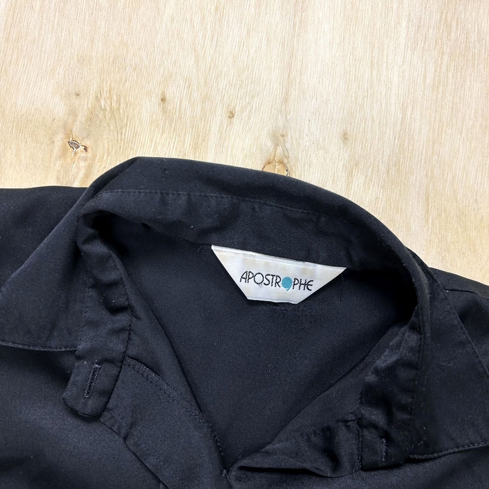 Vintage VINTAGE Apostrophe Blouse Womens Medium Black Collared Long Sleeve Button Up Top Size M / US 6-8 / IT 42-44 - 4 Thumbnail