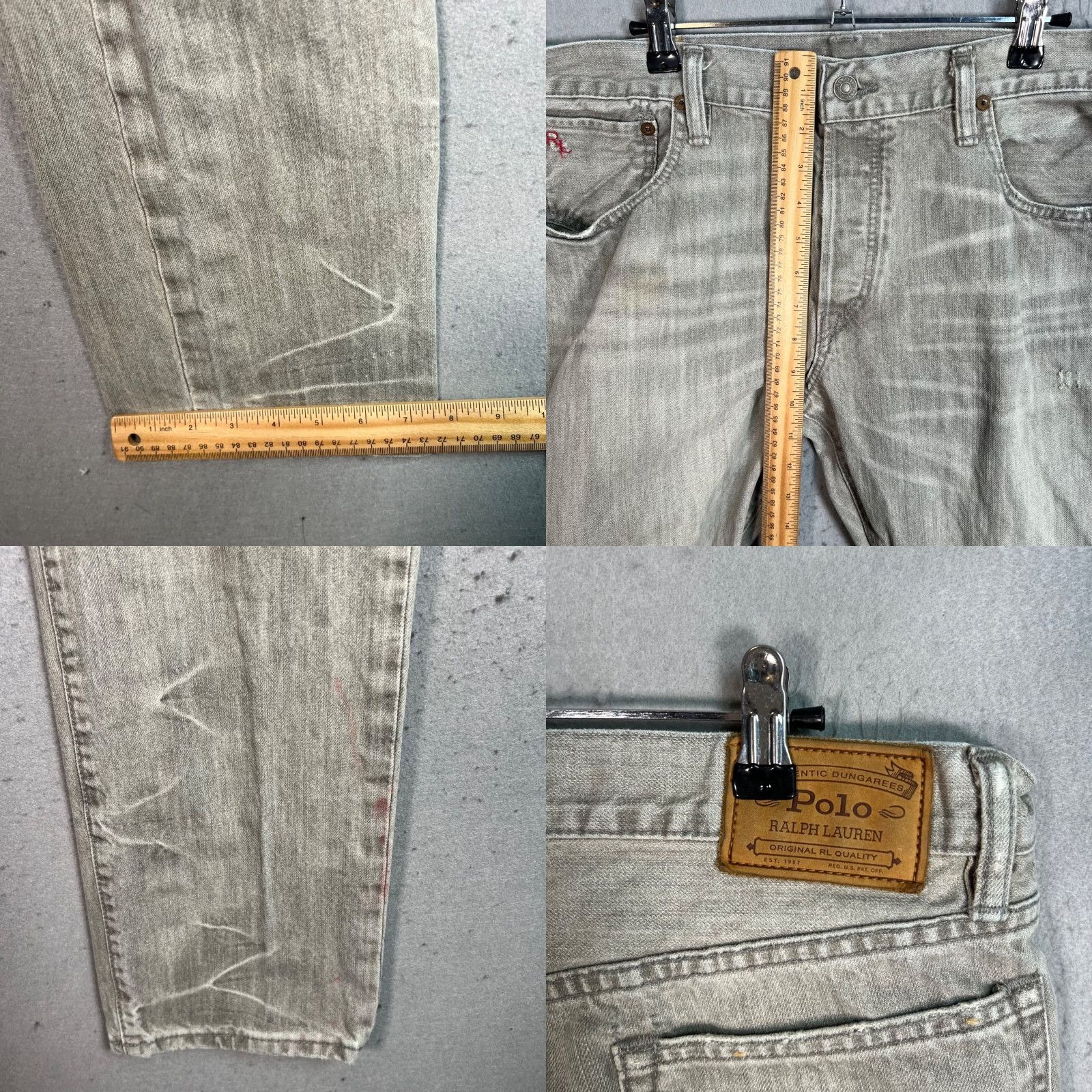 Polo Ralph Lauren Polo Ralph Lauren Mens Jeans Denim 34 X 32 Green Dungarees Straight Leg 5-Pocket Denim Jeans Size US S / EU 44-46 / 1 - 8 Thumbnail