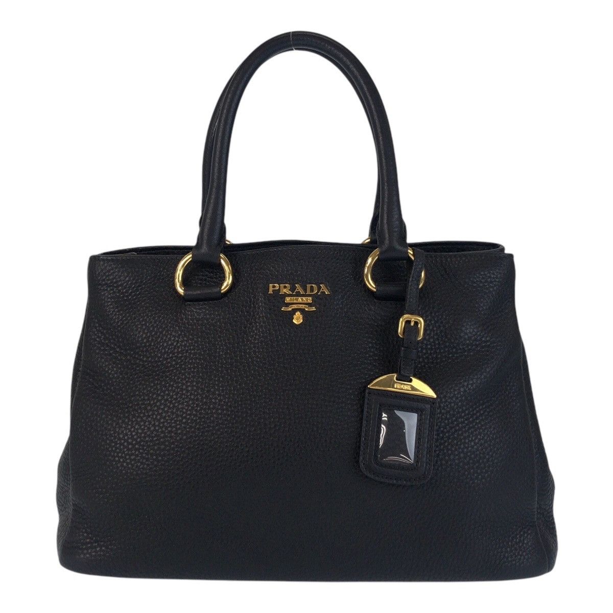 Prada Prada Vitello Daino Leather Tote Bag Leather Tote Bag in Black, Women's