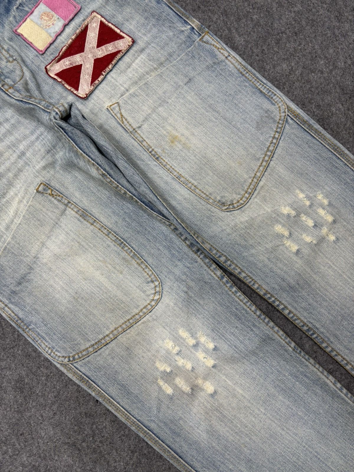 Japanese Brand 💥Insane Style Patches X Shots Distressed MPocket Denim F663 Size US 32 / EU 48 - 10 Thumbnail