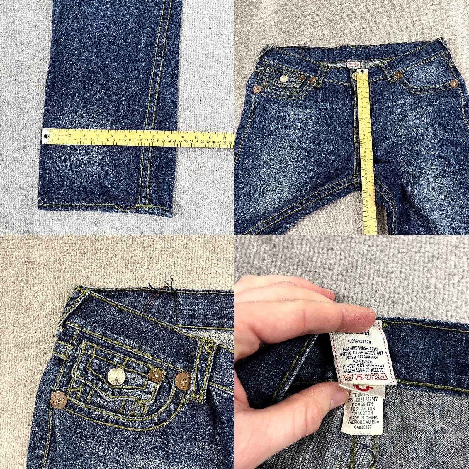 True Religion TRUE RELIGION Jeans Mens 38 x 32 Straight Blue Denim Ricky Super T Hip Hop Jeans Size US 38 / EU 54 - 8 Thumbnail