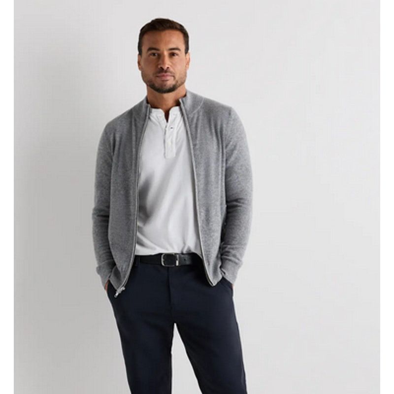 Quince Quince Men Cashmere Full Zip Sweater Heather Grey S NWT Size US S / EU 44-46 / 1 - 6 Thumbnail