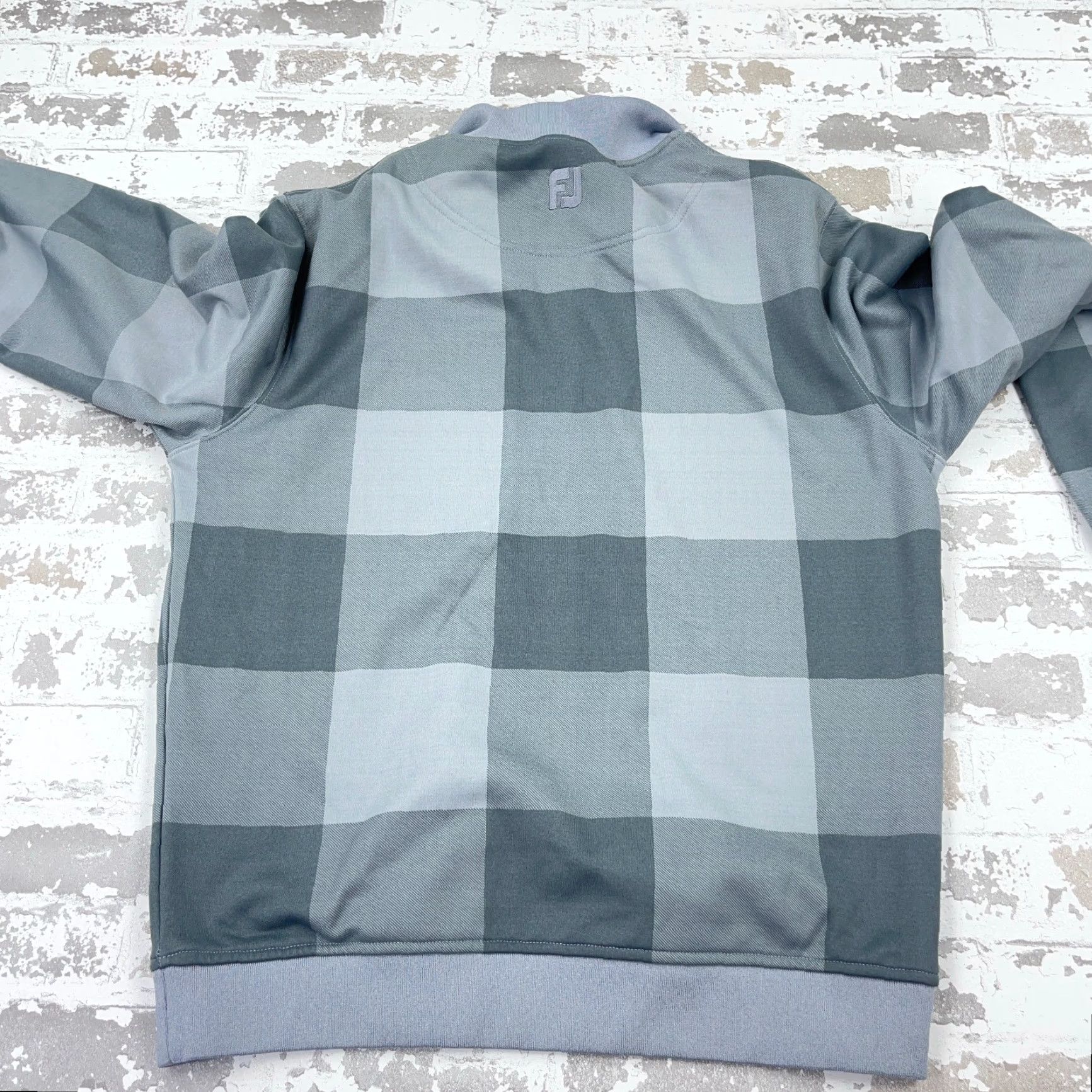 Footjoy FootJoy Sweater Men M Gray Pullover 1/4 Zip Plaid Logo Embroidered Zipper Golf Knit Jersey Mock Neck All Seasons Lightweight FJ Casual Workwear Size US M / EU 48-50 / 2 - 6 Thumbnail