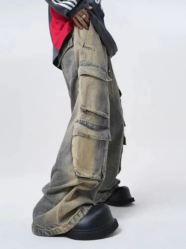 Japanese Brand Vintage Workwear Multi-Pocket Straight Leg Casual Jeans Size US 32 / EU 48 - 2 Thumbnail