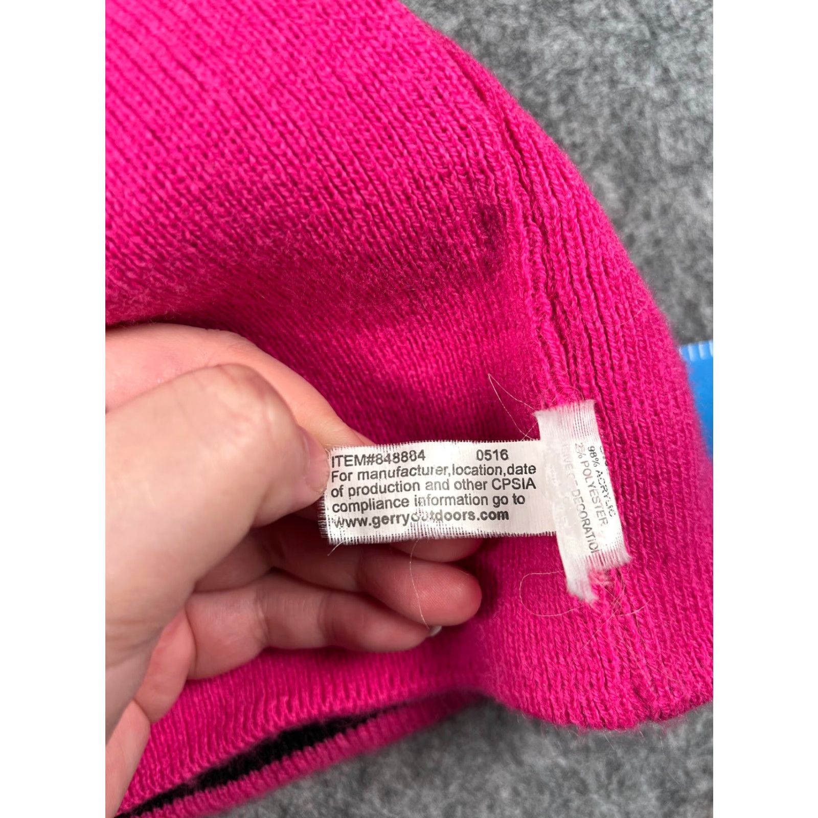 Vintage Gerry Beanie Toque Adult One Size Pink Gray Stripe Knit Acrylic Blend Ski Camp Hat/Beanie Unisex Adults Winter Outdoor Casual Travel Mens Womens Size ONE SIZE - 7 Thumbnail