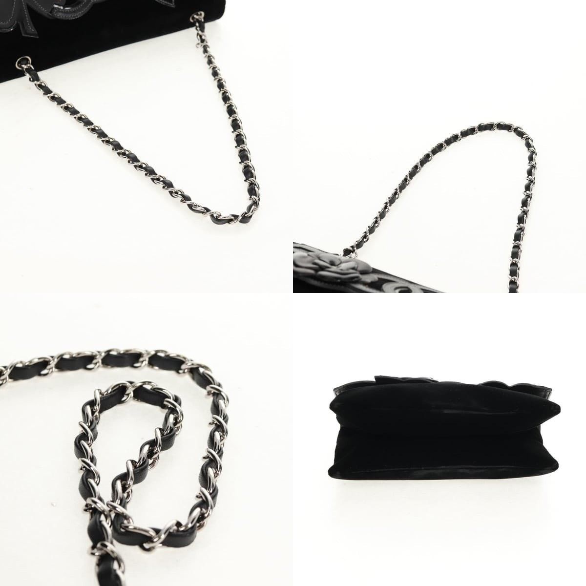 Chanel Chanel Chain Camellia No.5 Shoulder Bag Velour Size ONE SIZE - 4 Thumbnail