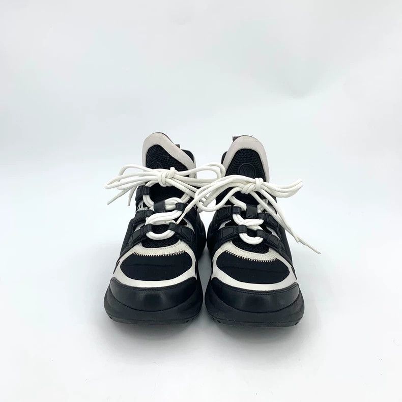 Louis Vuitton Louis Vuitton Black Round Toe Platform Lace-Up Casual Snea Size US 7.5 / IT 37.5 - 3 Thumbnail