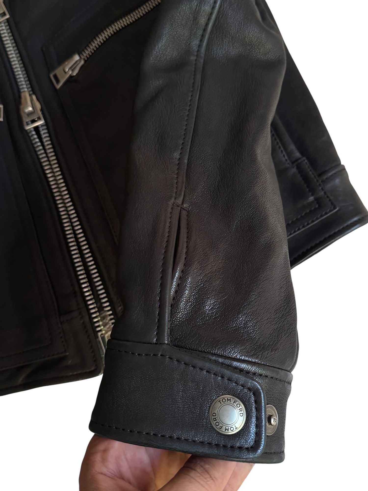 Tom Ford CALFSKIN LEATHER BIKER JACKET Size US M / EU 48-50 / 2 - 4 Thumbnail