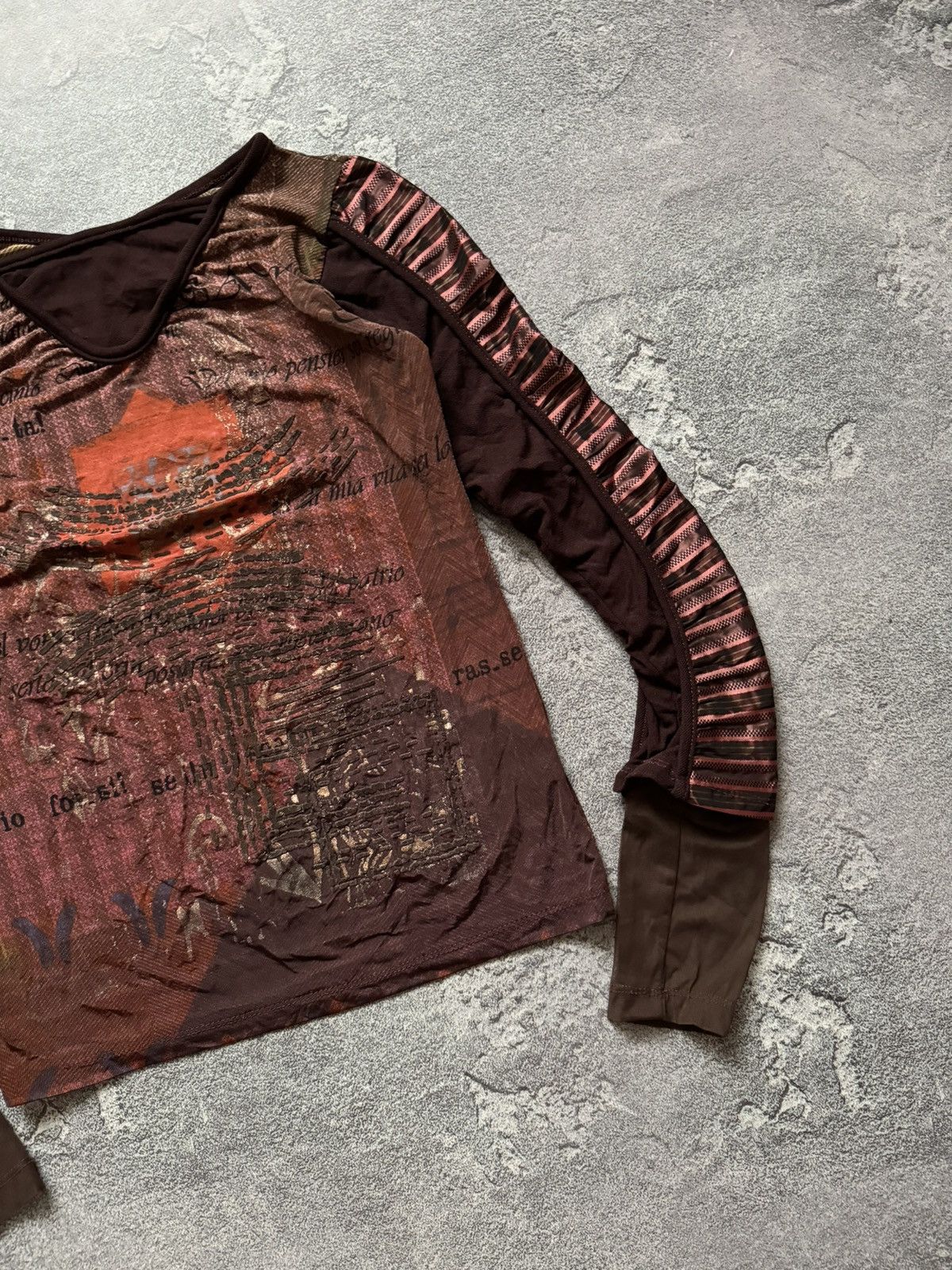 Jean Paul Gaultier × Vintage Save the queen all printed top long sleeve mesh blouse shirt Size M / US 6-8 / IT 42-44 - 7 Thumbnail