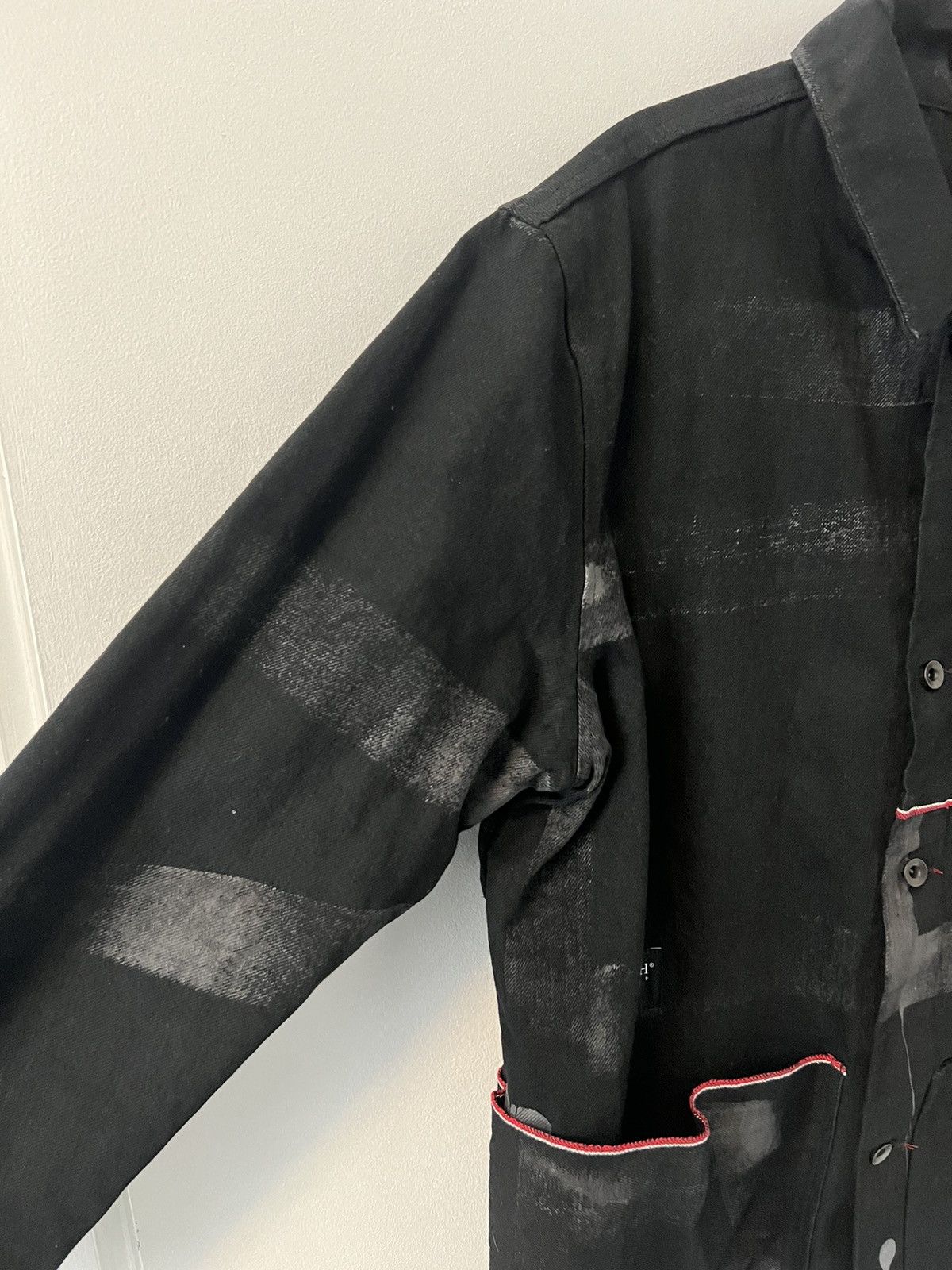 Raleigh Denim Raleigh Denim Black Vidalia Hand Painted Chore Coat - Large Size US L / EU 52-54 / 3 - 4 Thumbnail