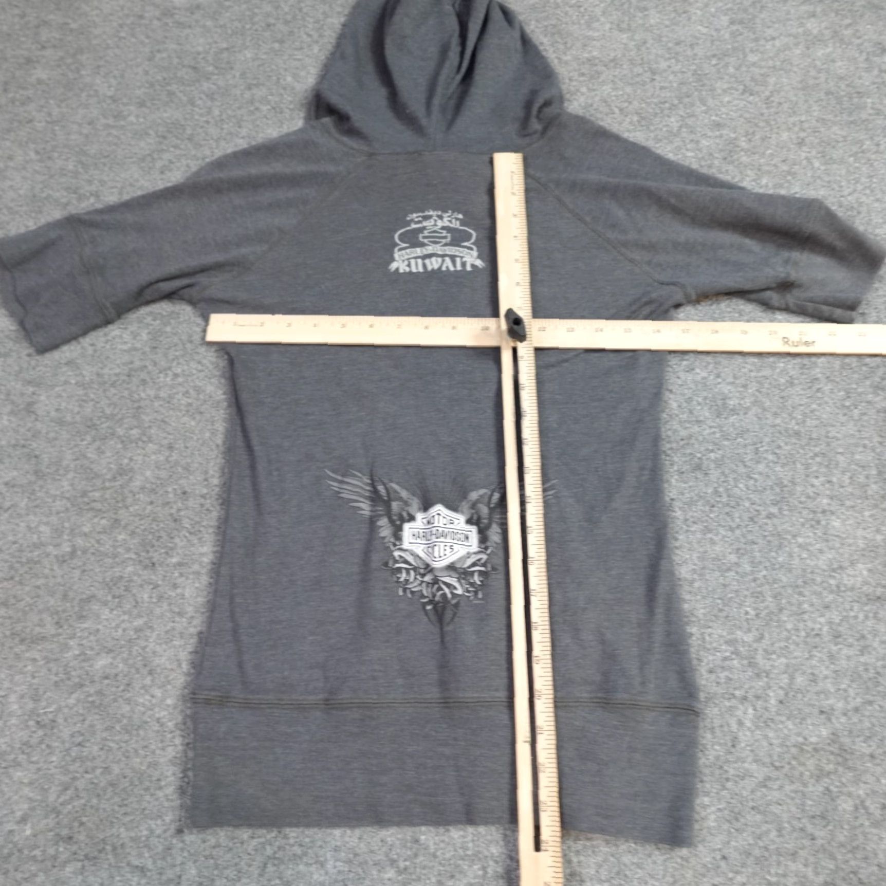 Harley Davidson Harley-Davidson Womens T-Shirt Gray Raglan Sleeves Scoop Neck Hoodie L Size L / US 10 / IT 46 - 6 Thumbnail