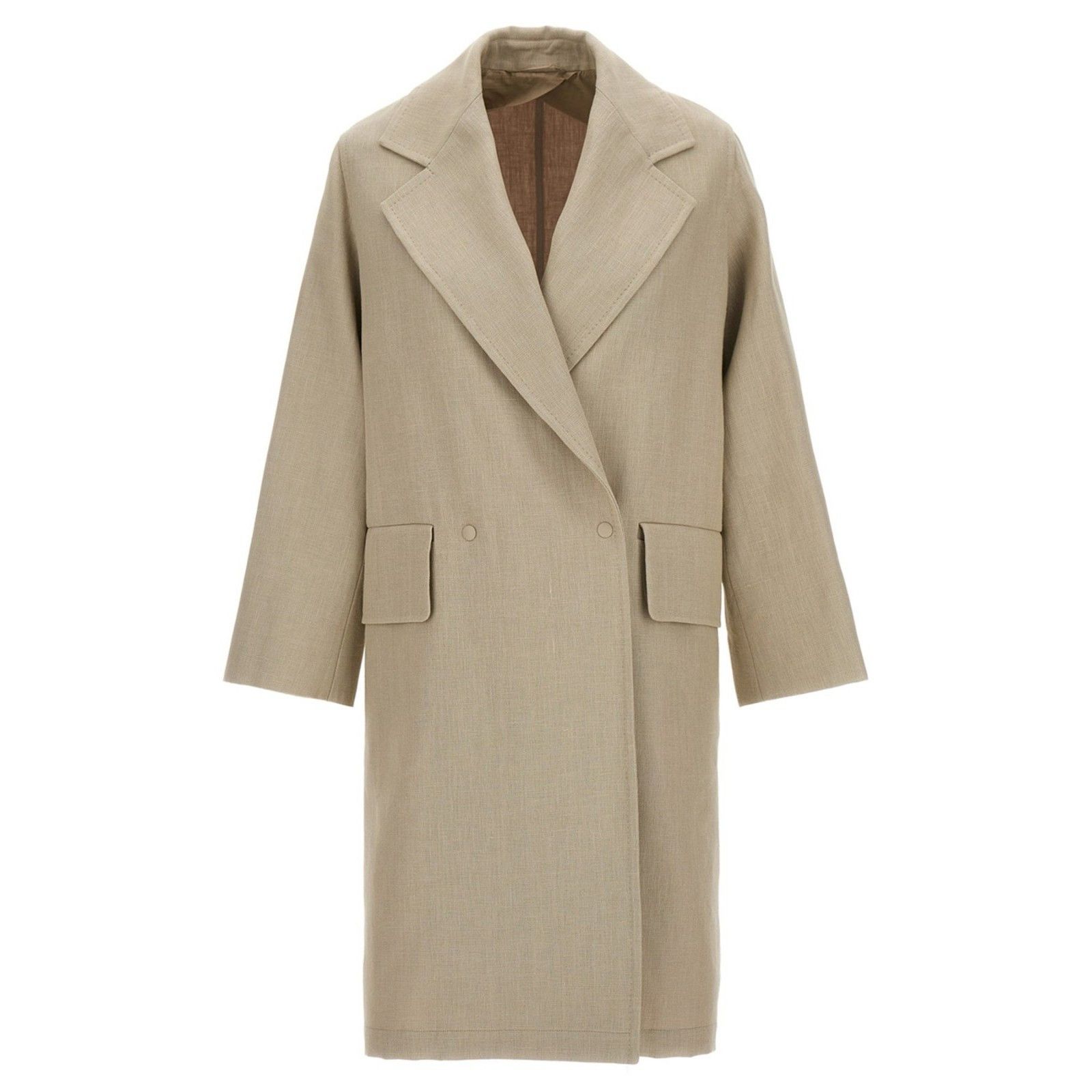 Max Mara MAX MARA Mescal Beige Linen Long Trench Coat New & Authentic Size XS / US 0-2 / IT 36-38 - 1 Thumbnail
