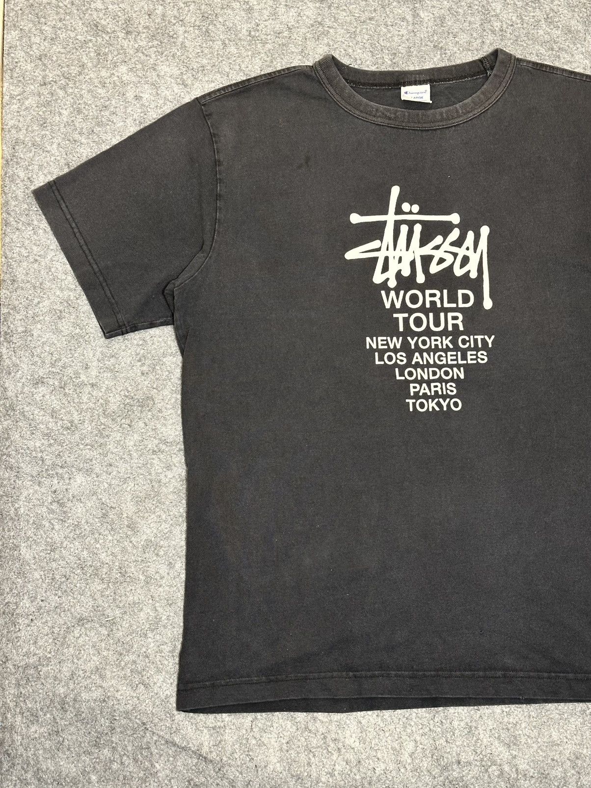 Stussy Stussy x Champion World Tour T-shirt. Size US XL / EU 56 / 4 - 3 Thumbnail