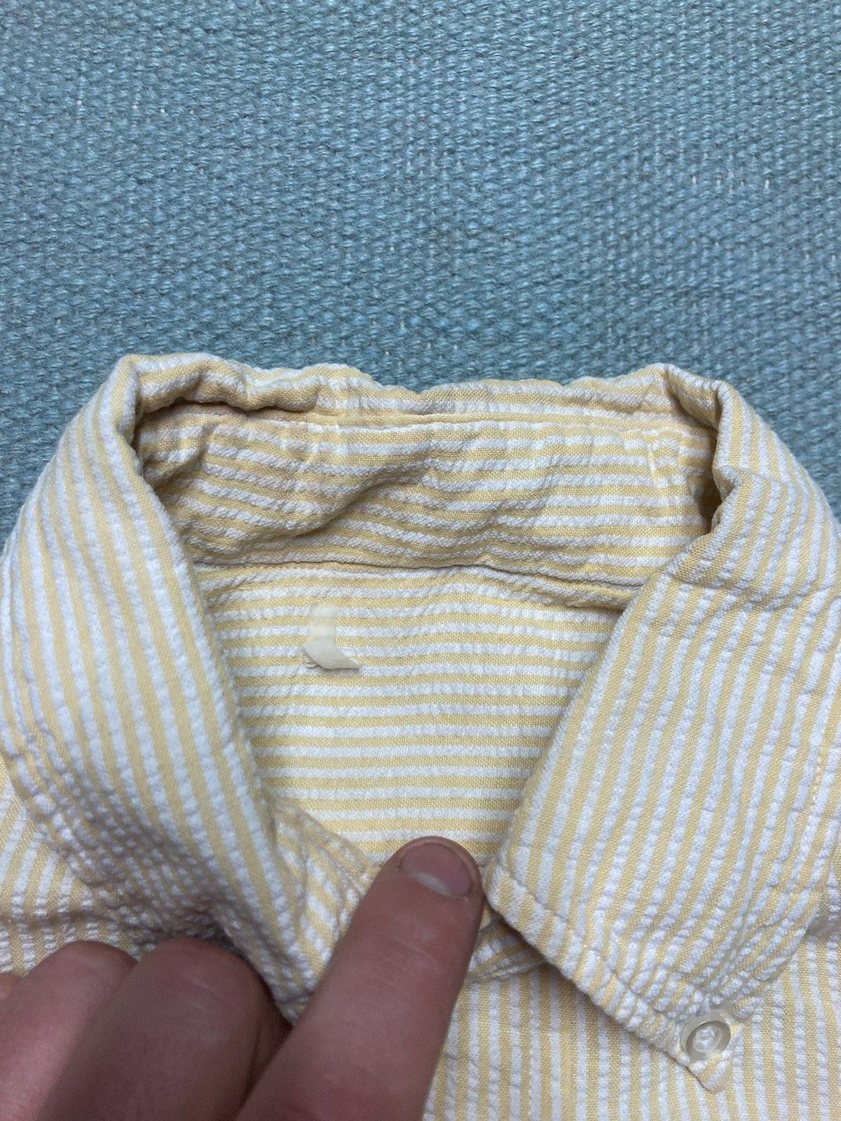 Vintage 1950s 60s button shirt seersucker striped textured medium Size US M / EU 48-50 / 2 - 7 Thumbnail