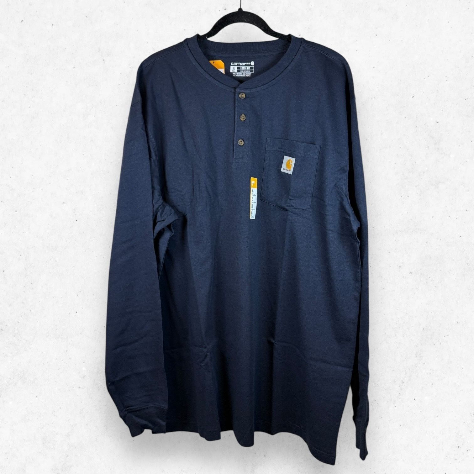Carhartt Carhartt K128 Henley Long Sleeve Navy XL Tall NWT Size US XL / EU 56 / 4 - 1 Thumbnail