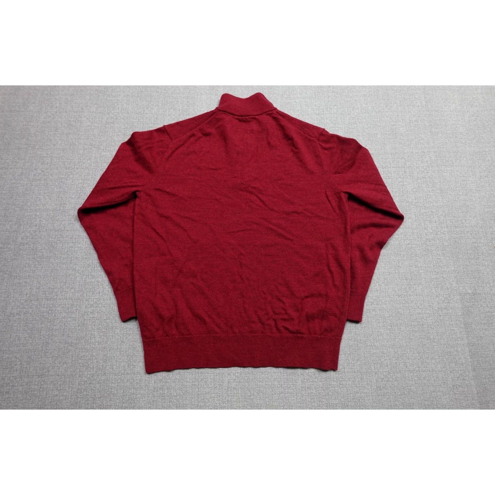 UNTUCKit UNTUCKit Sweater Mens Medium Red Merino Wool Quarter Zip Mock Neck Pullover Size US M / EU 48-50 / 2 - 4 Thumbnail