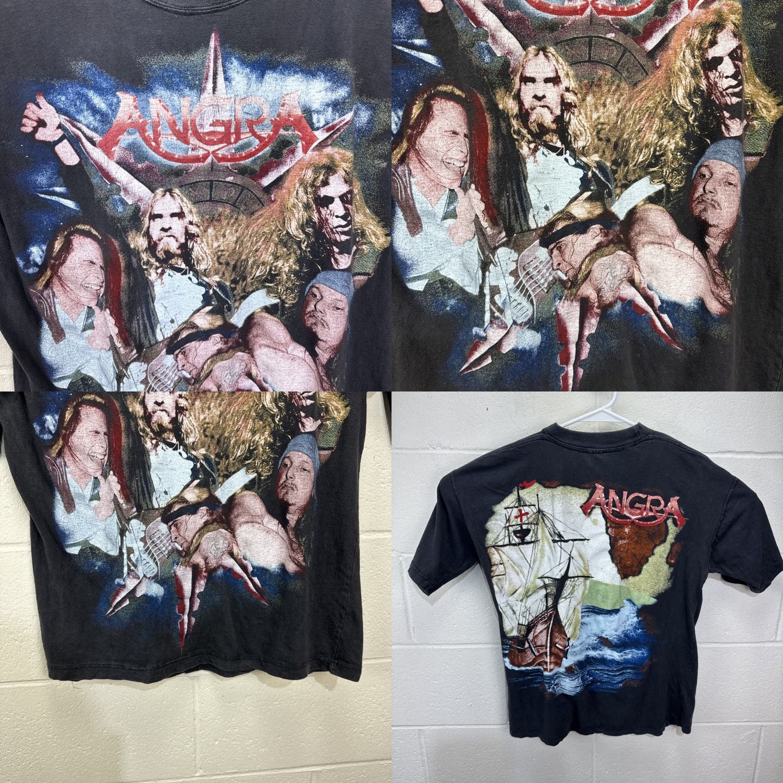 Vintage VINTAGE Angra Band T-Shirt Men Medium 90s Rock Metal Black Short Sleeve Crew Neck Logo Tee Size US M / EU 48-50 / 2 - 8 Thumbnail