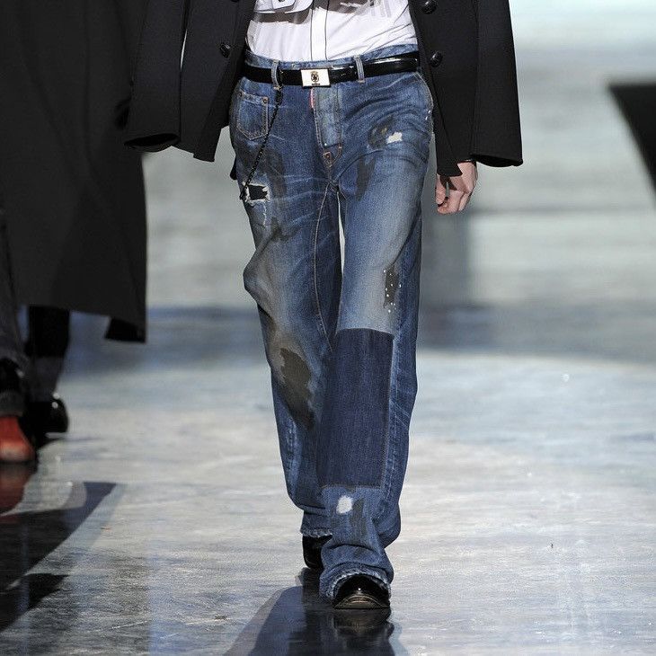 Dsquared2 Dsquared2 F/W 2009 Patchwork Distressed Mud Wash Jeans Size US 29 - 1 Thumbnail