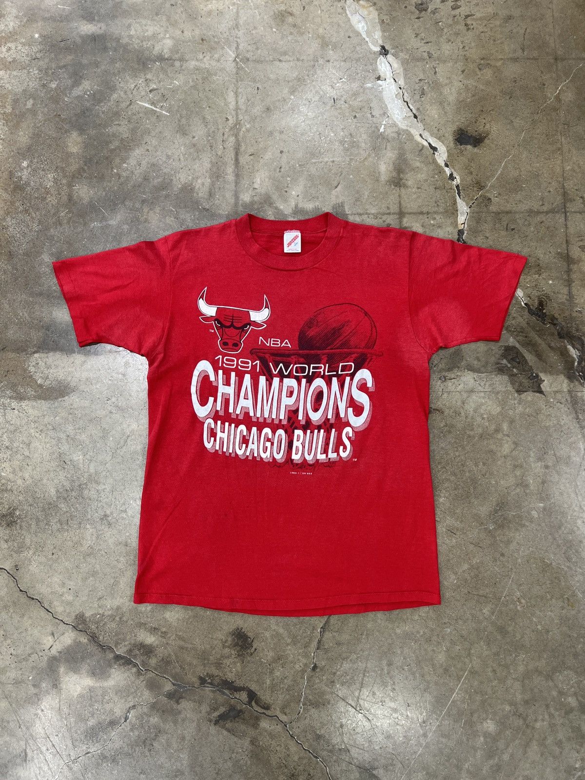 NBA × Vintage Vintage 1991 NBA Champ Chicago Bulls Single Stitch Tee Large Size US L / EU 52-54 / 3 - 2 Thumbnail
