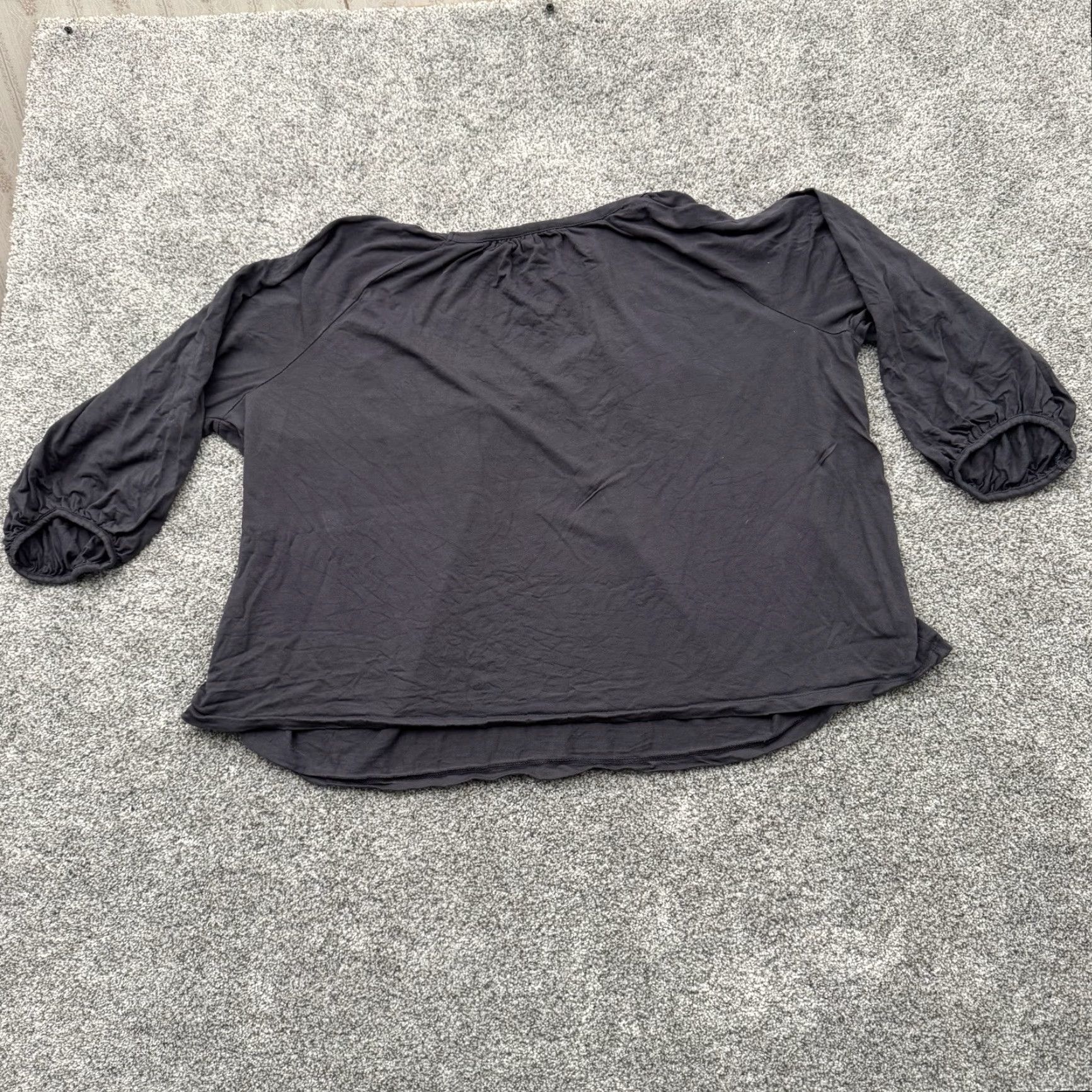 Old Navy Old Navy Blouse Womens 2XL Gray Boho Peasant Sleeves V-Neck Rayon 2010s Size XXL / US 16-18 / IT 52-54 - 7 Thumbnail