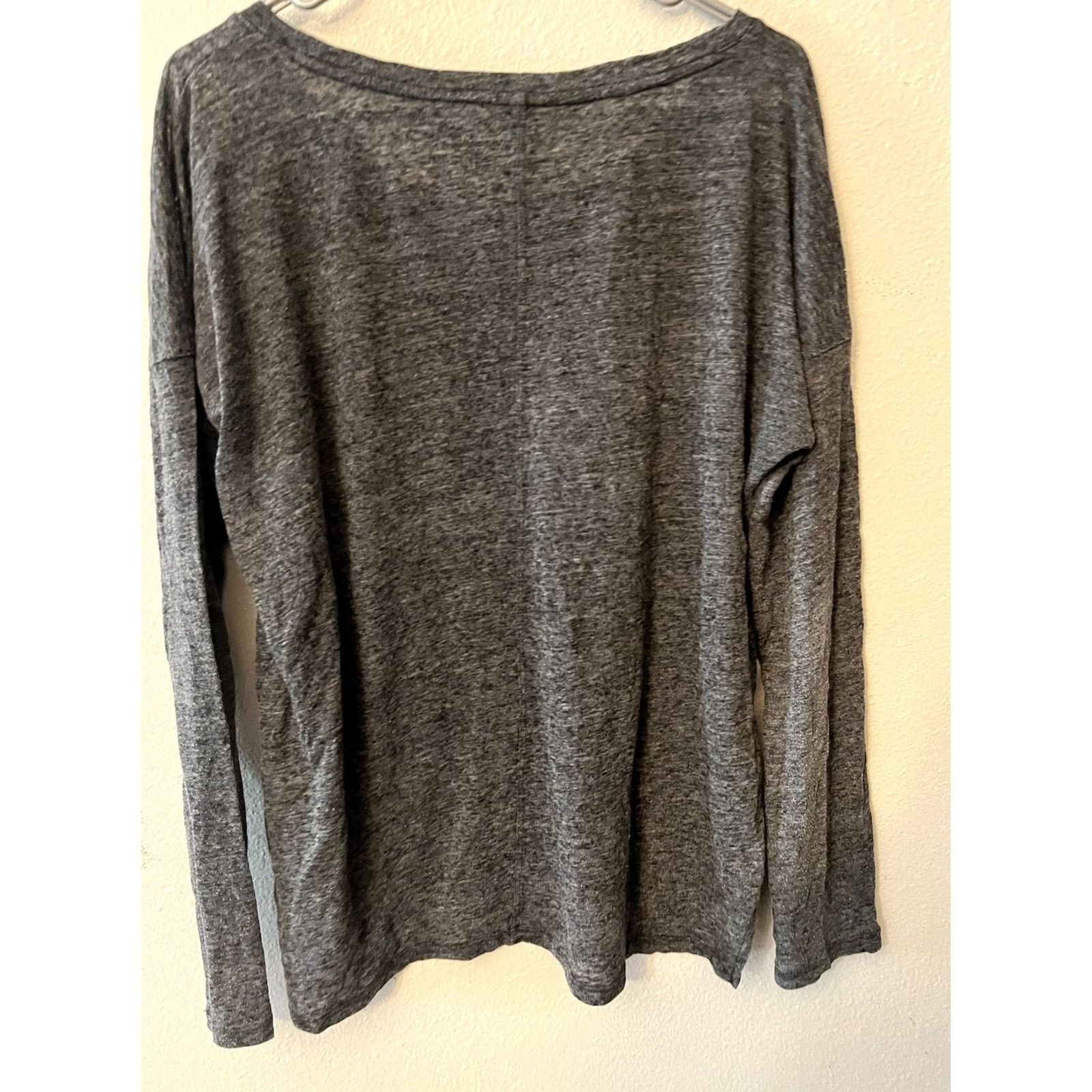 Old Navy Old Navy Shirt Womens Size L Black Boyfriend Short Sleeve Long Sleeve Linen Blen Size L / US 10 / IT 46 - 2 Thumbnail