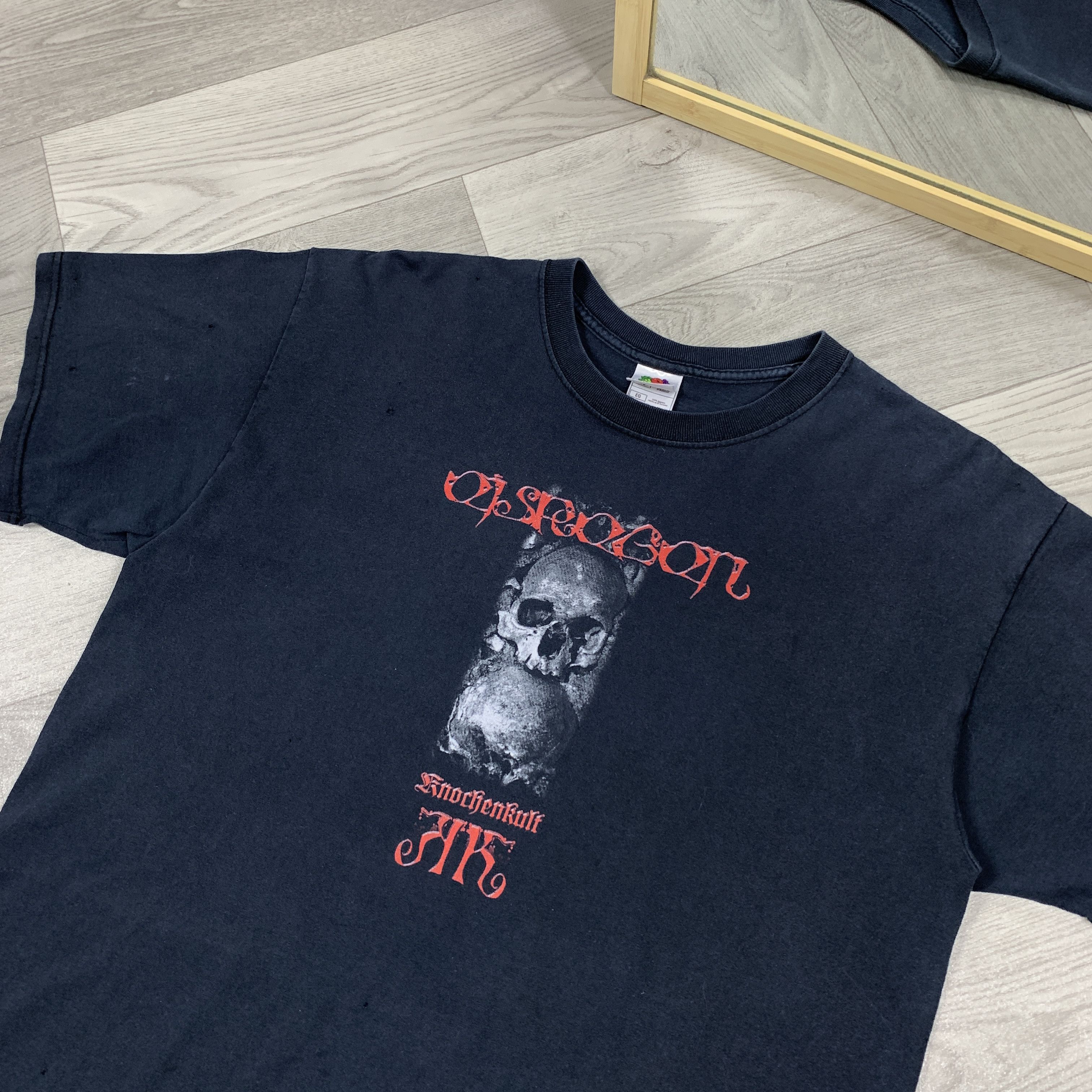 Vintage Vintage Olsaragan Knochonkult 90s Rock Band Black Tee Shirt Size US XL / EU 56 / 4 - 7 Thumbnail