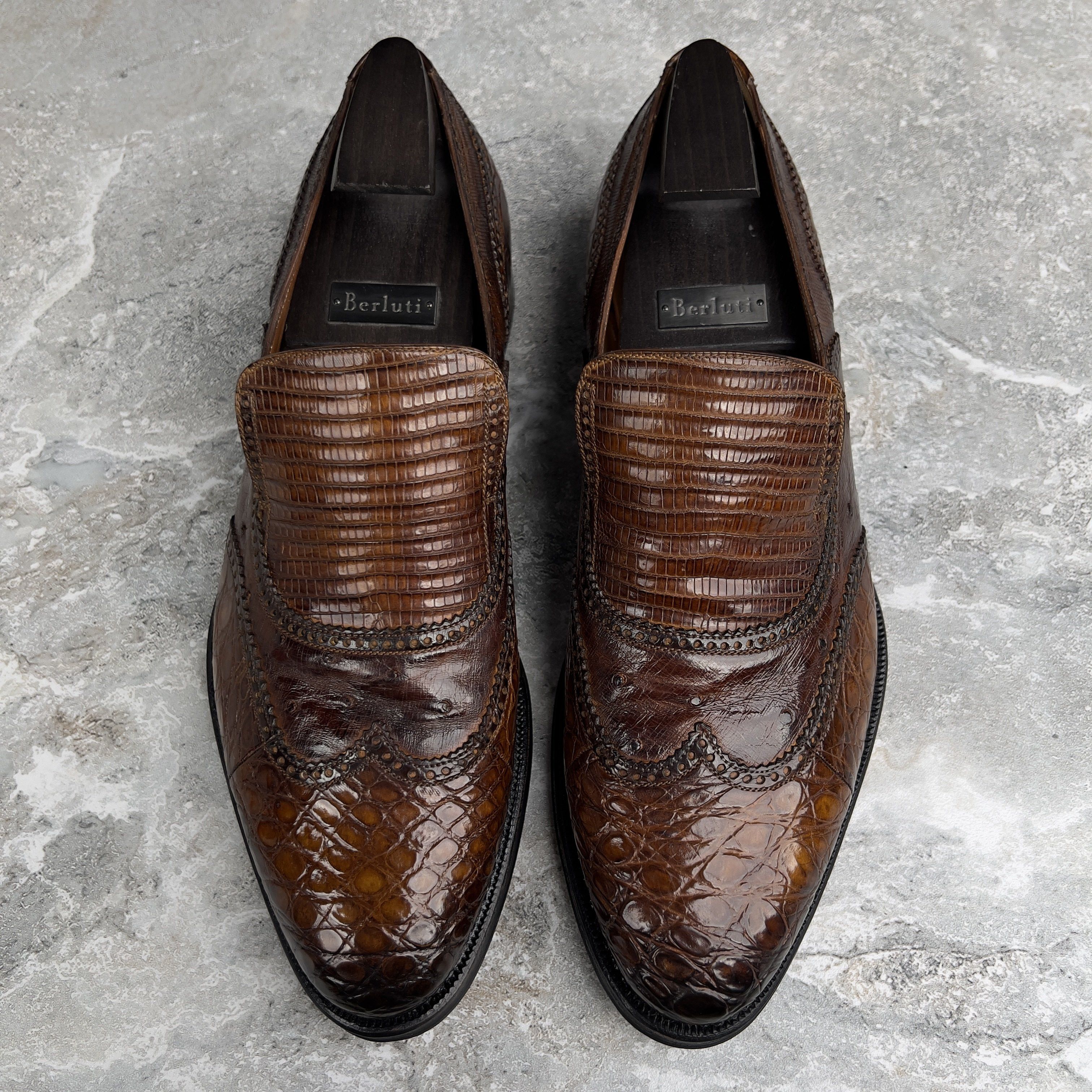 Gucci Gucci MTO Dress Loafers Crocodile Lizard Ostrich Leather Size US 8.5 / EU 41-42 - 2 Thumbnail