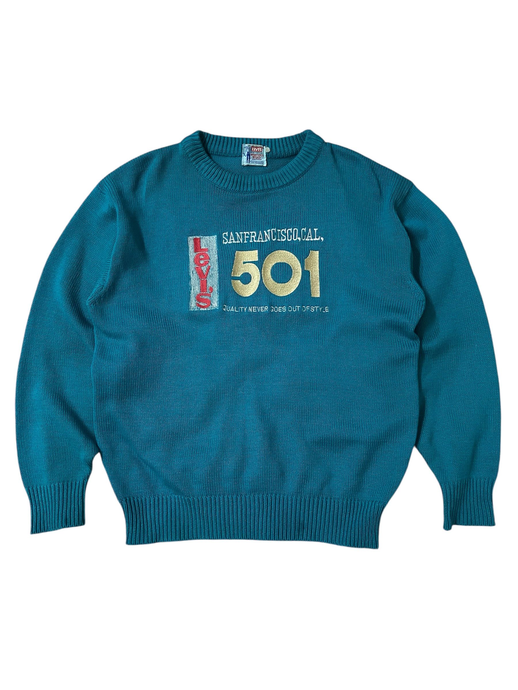 Levi's Vintage Clothing × Vintage Vintage Levis Embroidery Trademark 501 Knitwear Size US L / EU 52-54 / 3 - 1 Thumbnail