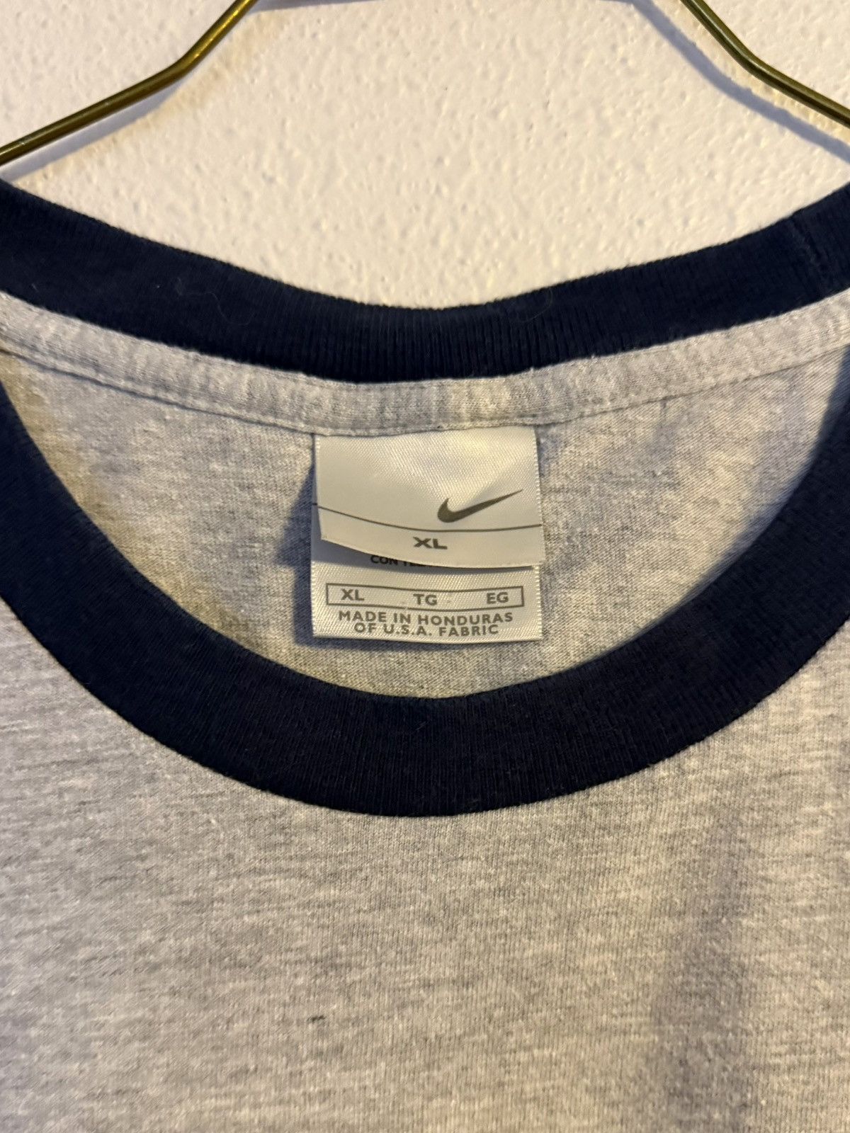 Nike Vtg y2k 2000s nike baseball ringer tee gray & black Size US XL / EU 56 / 4 - 3 Thumbnail