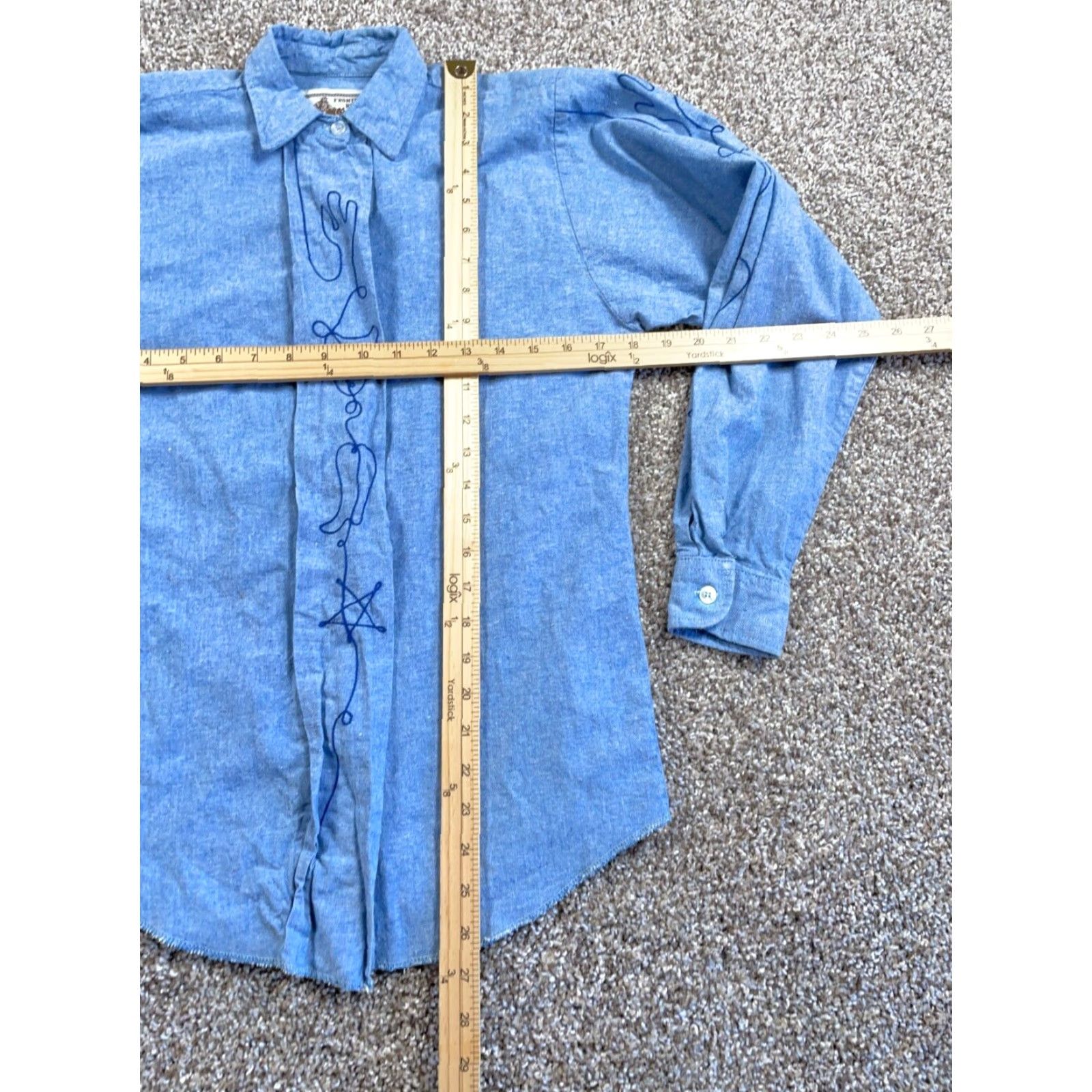 Vintage VINTAGE Western Chambray Shirt Women's Small Blue Cotton Button-Up 90s Cowboy Womens Size S / US 4 / IT 40 - 5 Thumbnail