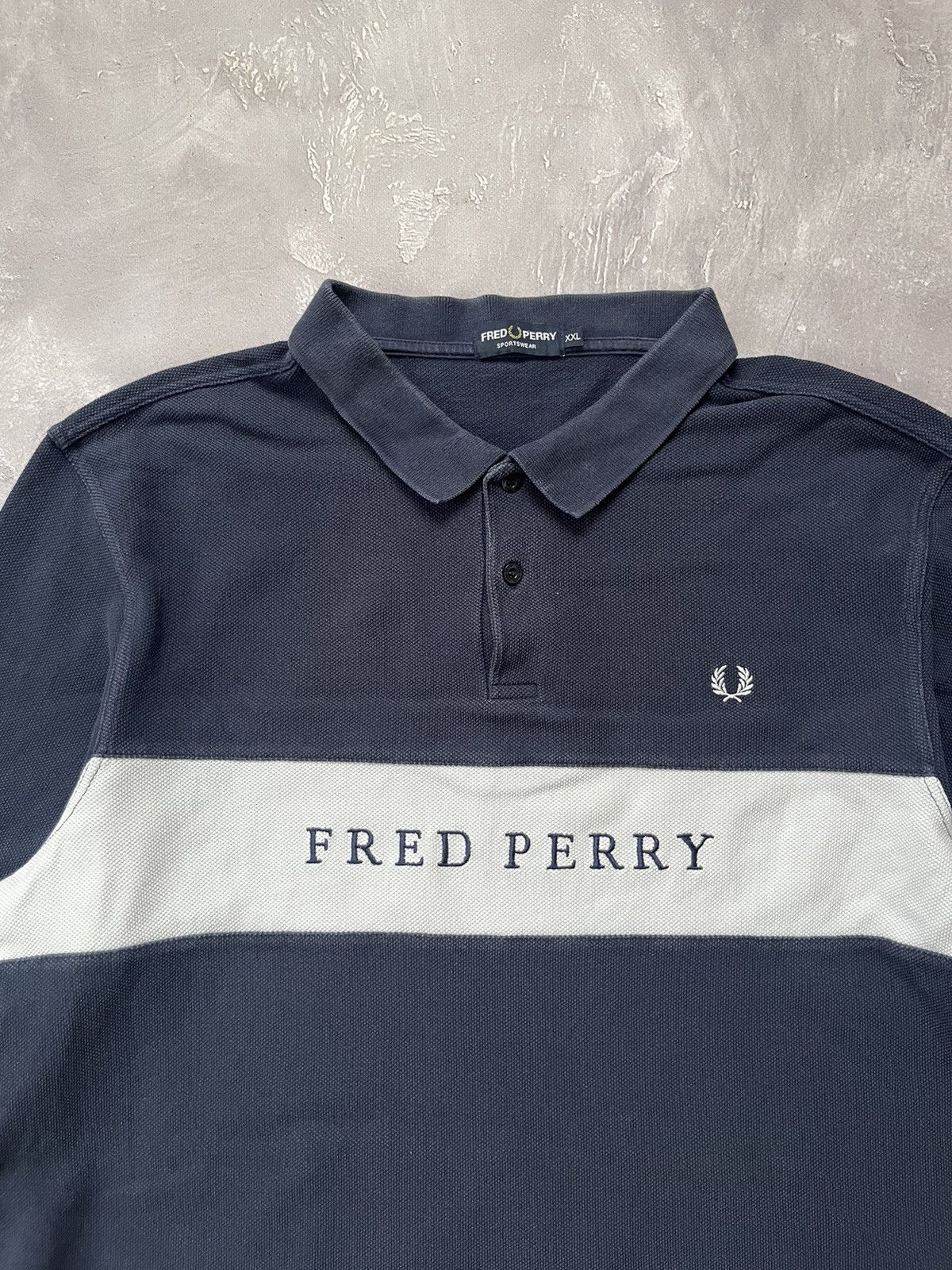 Fred Perry Vintage Fred Perry Big Logo Embroidered Polo Longsleeve 2XL Size US XXL / EU 58 / 5 - 2 Thumbnail