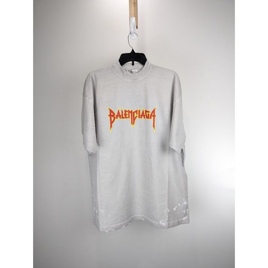 Balenciaga o1rshd1 Short Sleeve T-Shirt in Gray Size US S / EU 44-46 / 1 - 1 Thumbnail